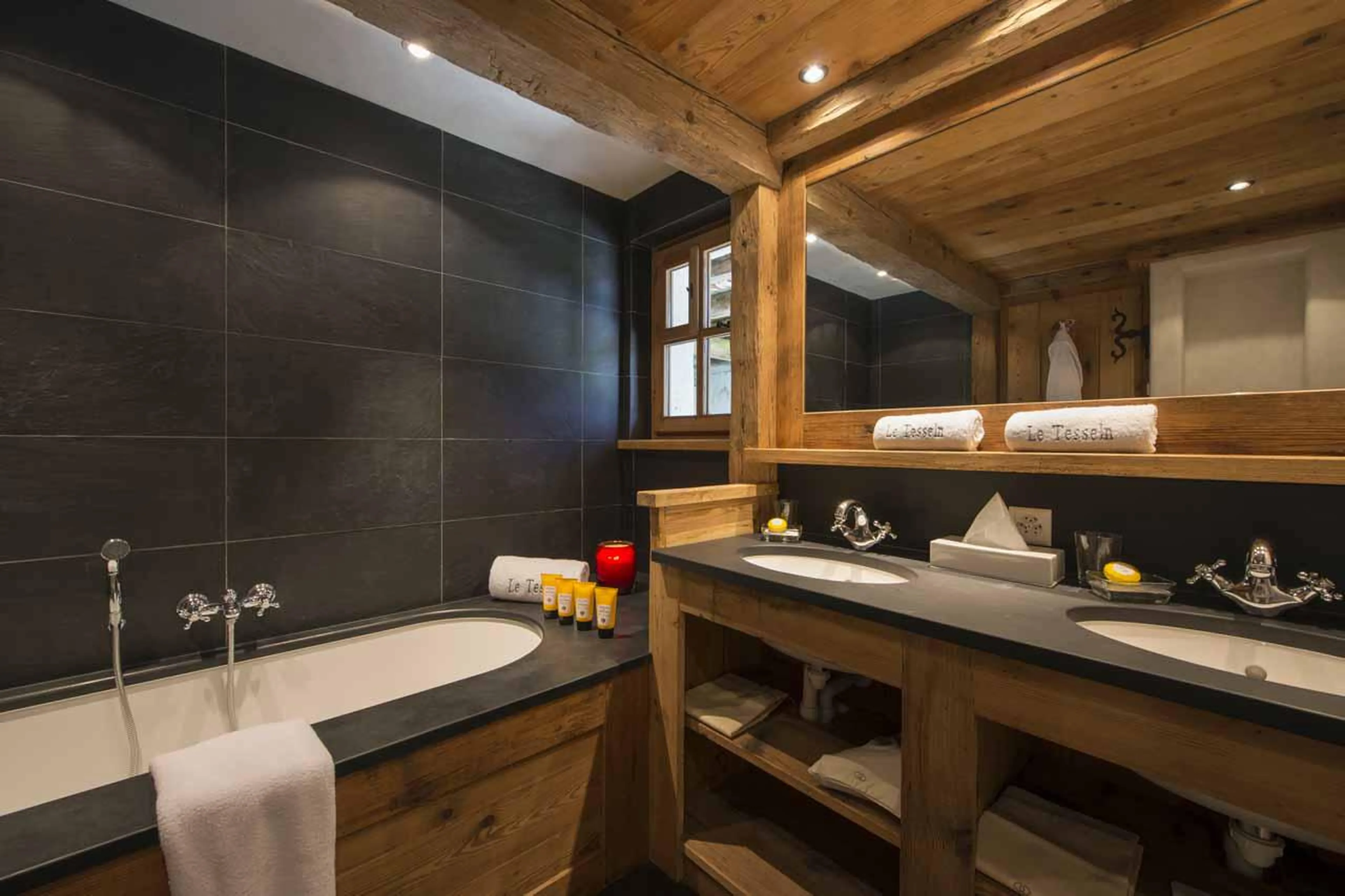 Bathroom three at Chalet Tesseln in Verbier