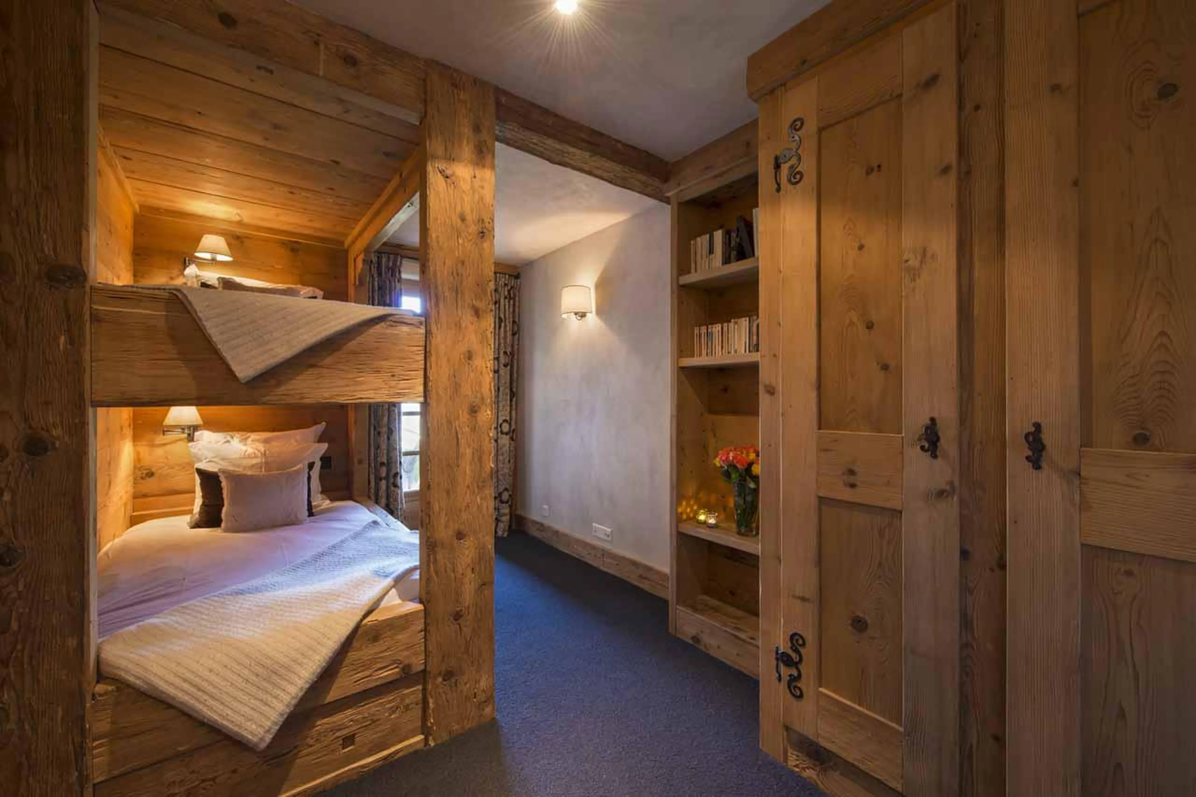 Bedroom five at Chalet Tesseln in Verbier