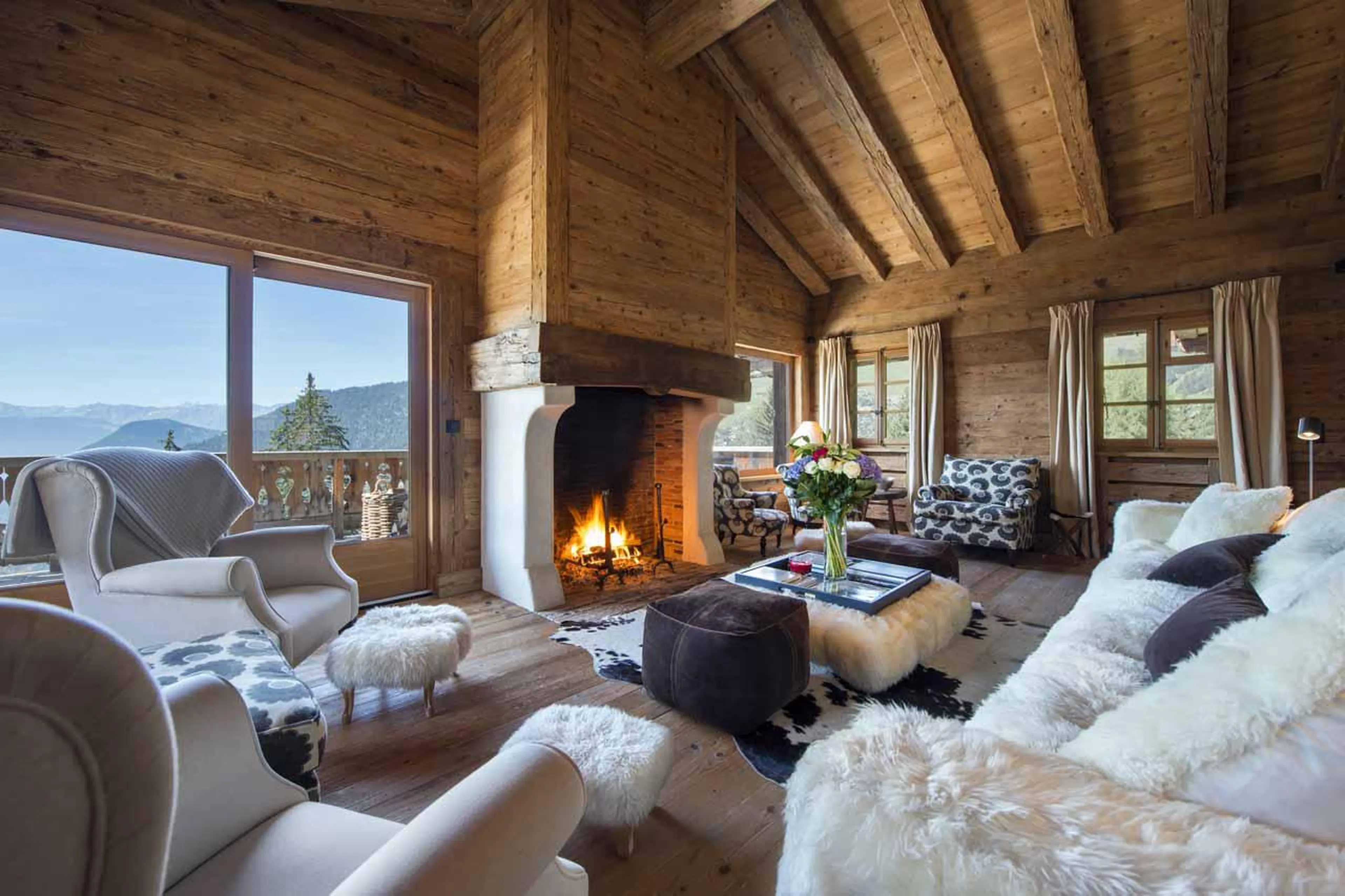 Living area at Chalet Tesseln in Verbier