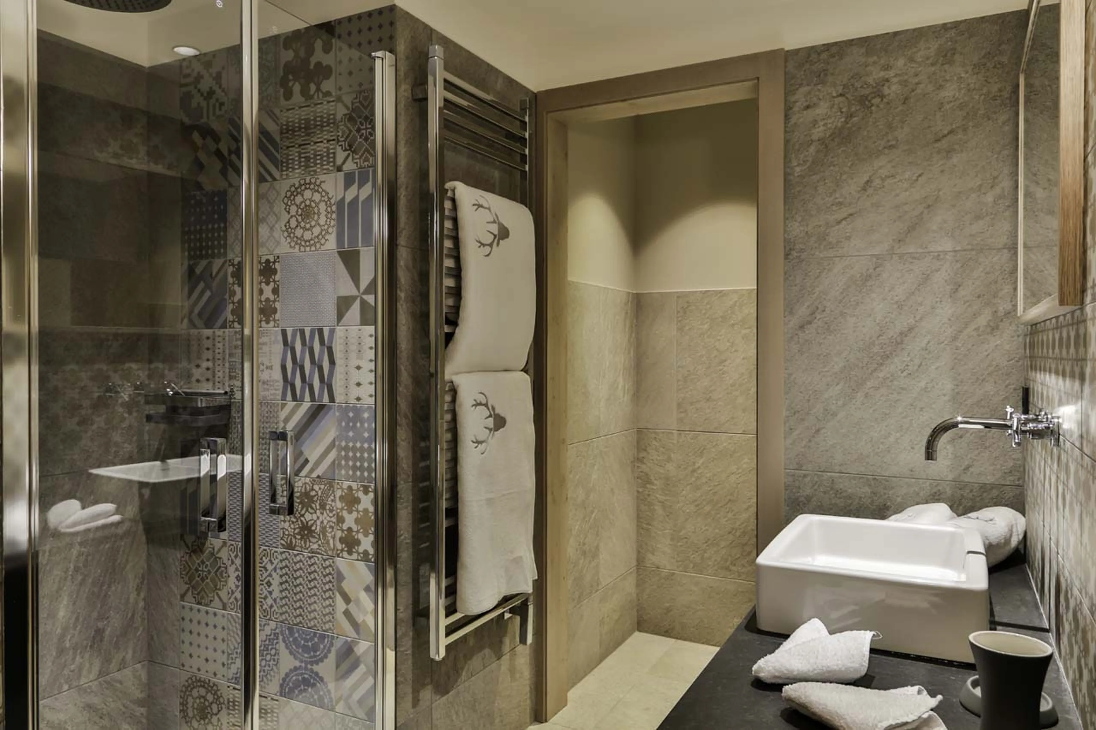 Bathroom one at Chalet Thanasis in Megeve
