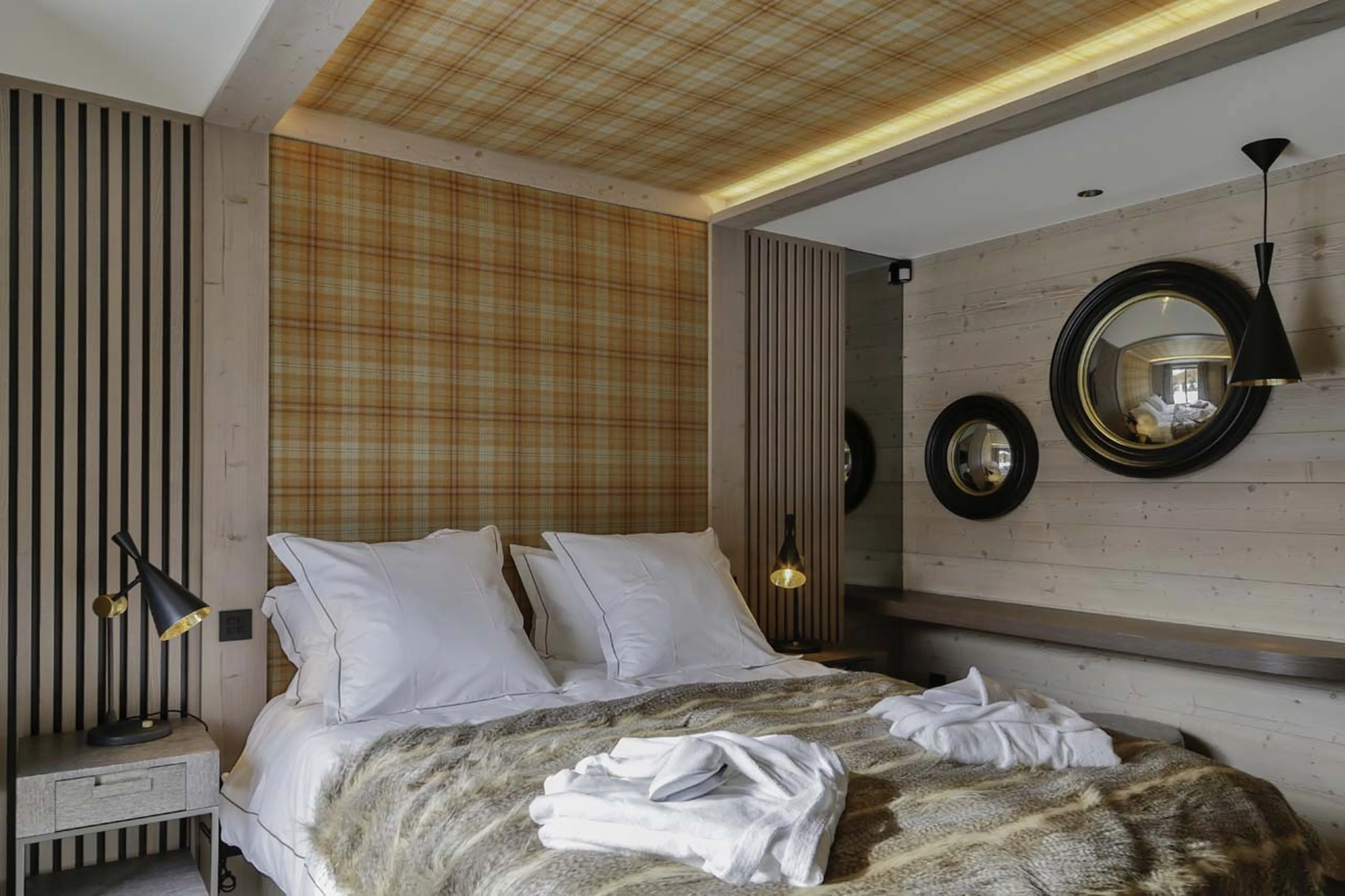 Bedroom one at Chalet Thanasis in Megeve
