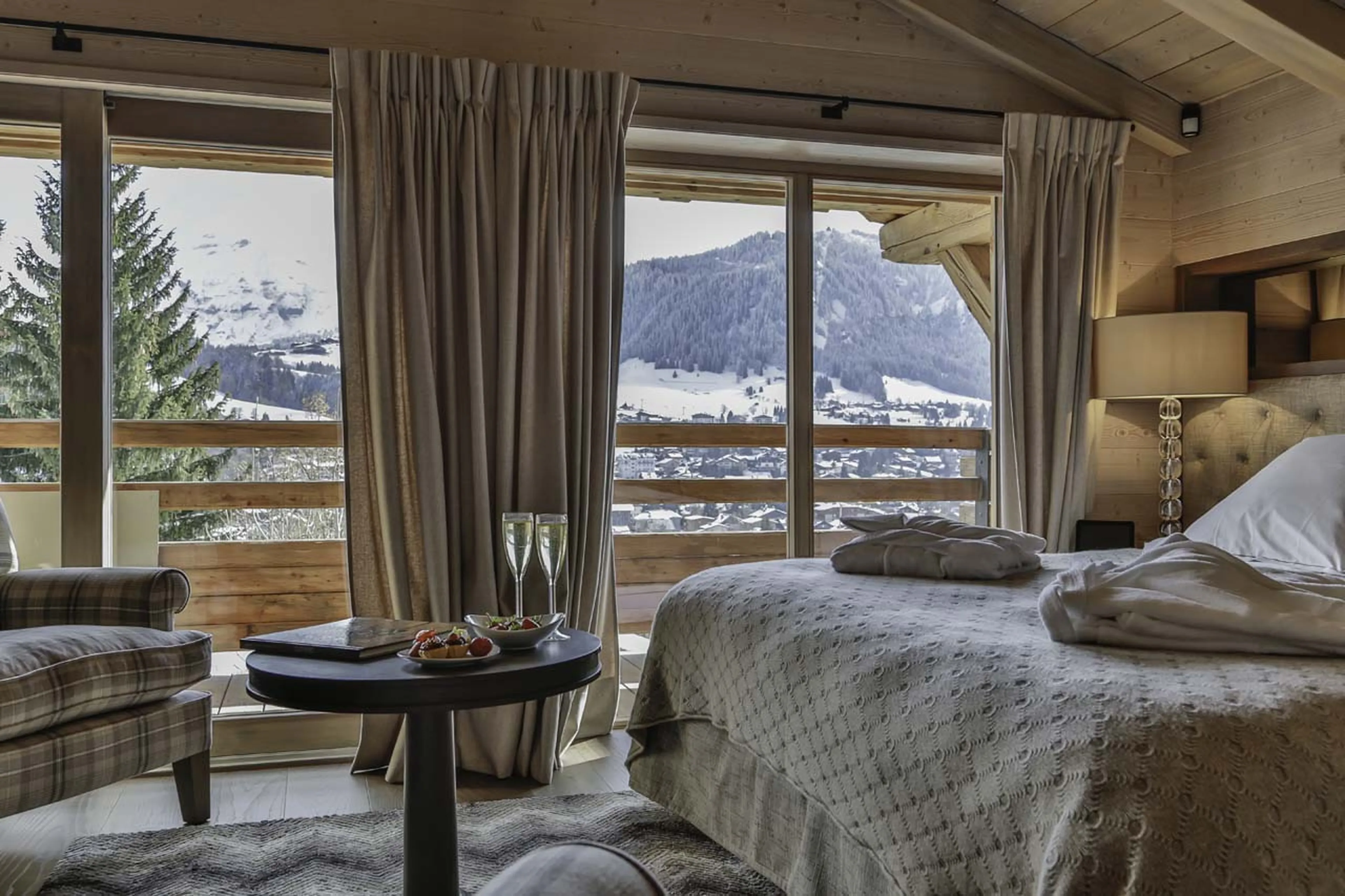 Views from master bedroom at Chalet Thanasis in Megeve