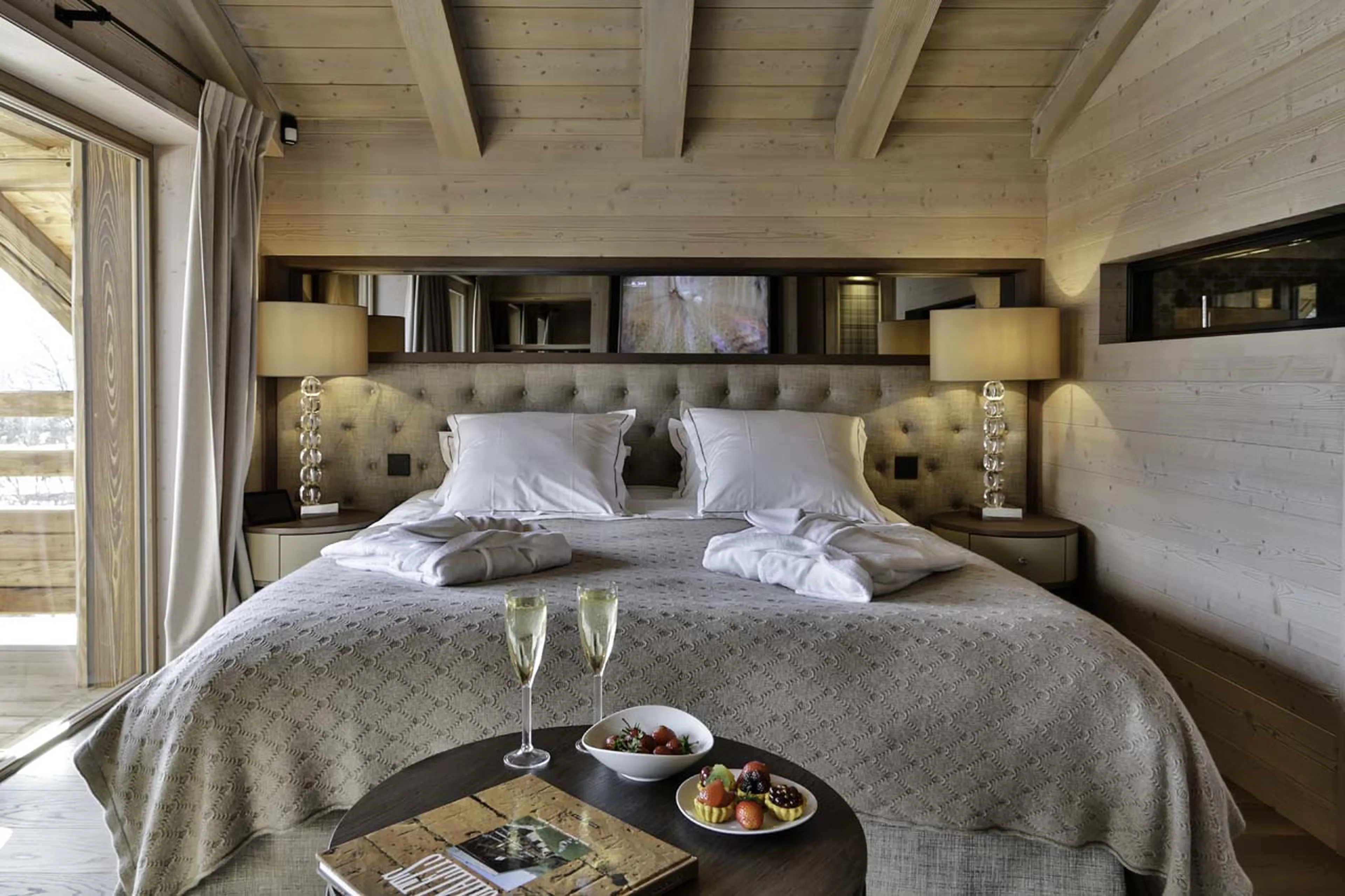 Master bedroom at Chalet Thanasis in Megeve