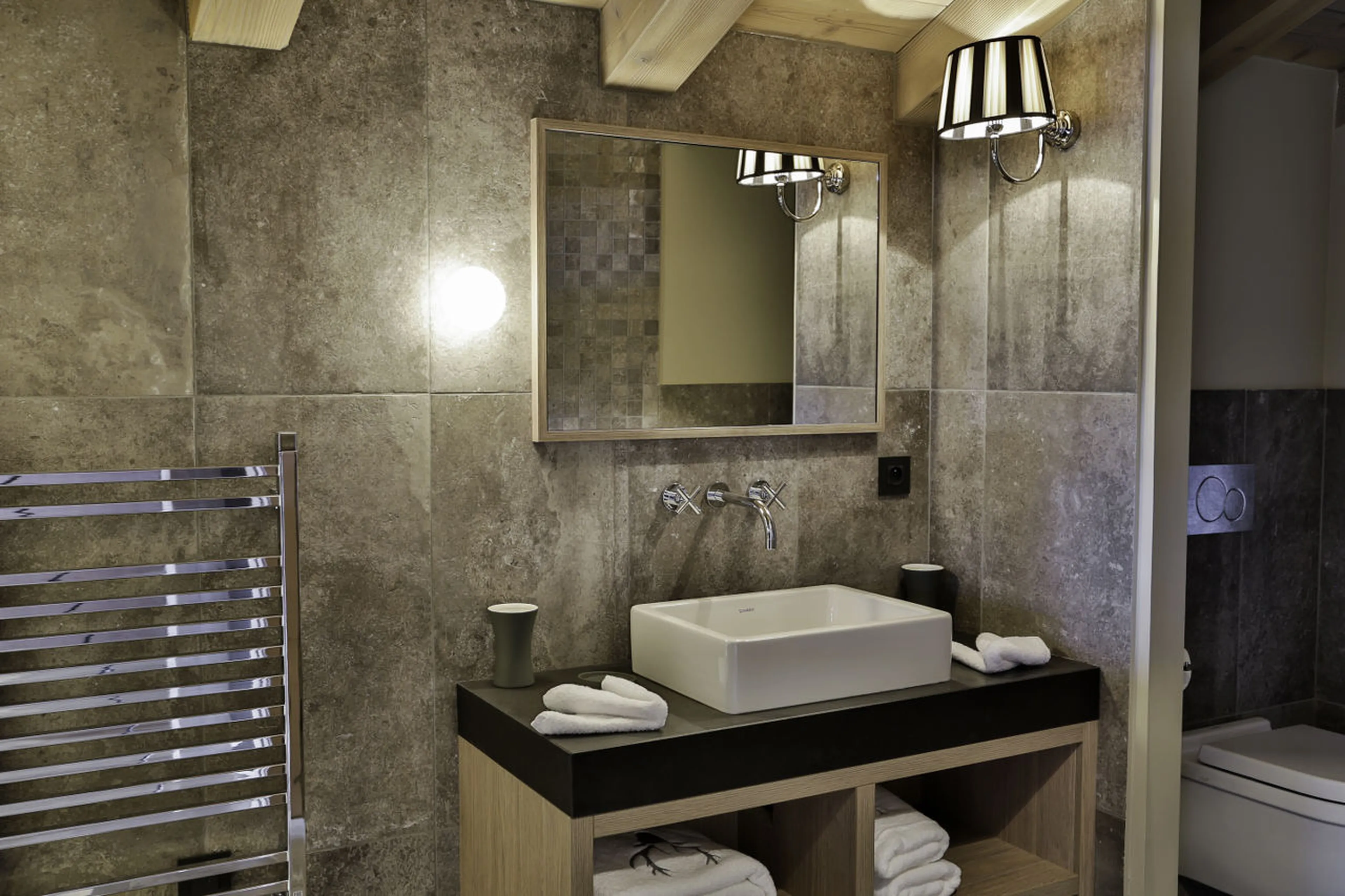 En-suite shower room of master bedroom of Chalet Thanasis in Megeve
