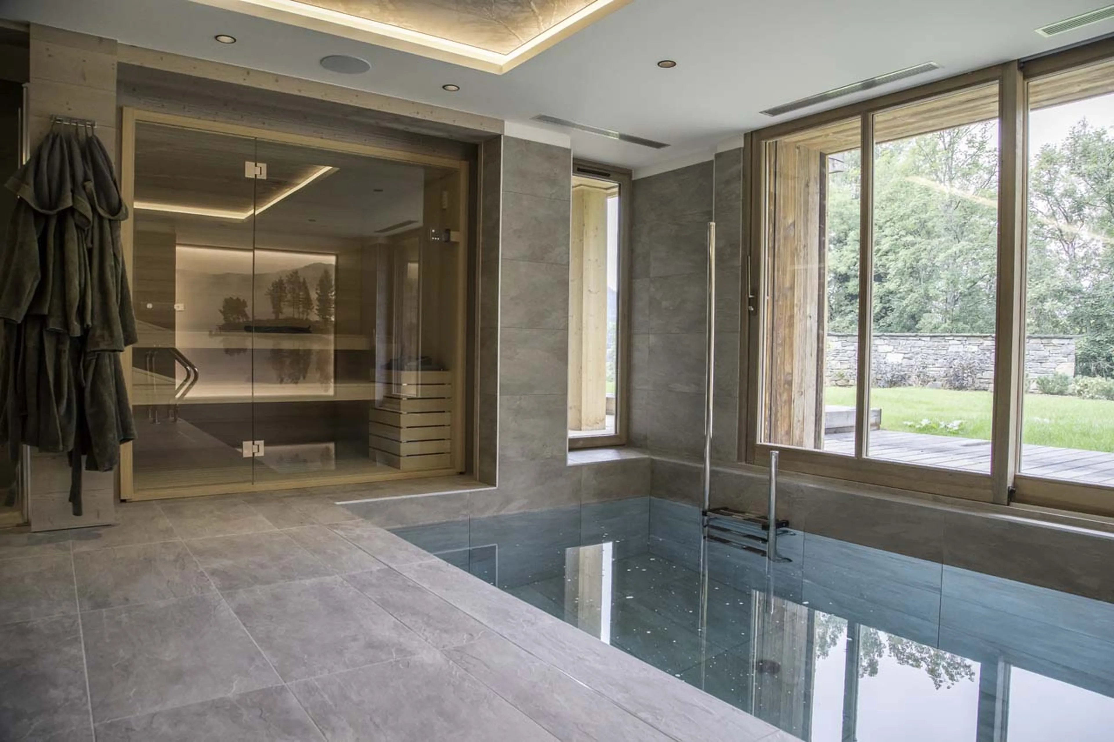 Pool and sauna at Chalet Thanasis in Megeve
