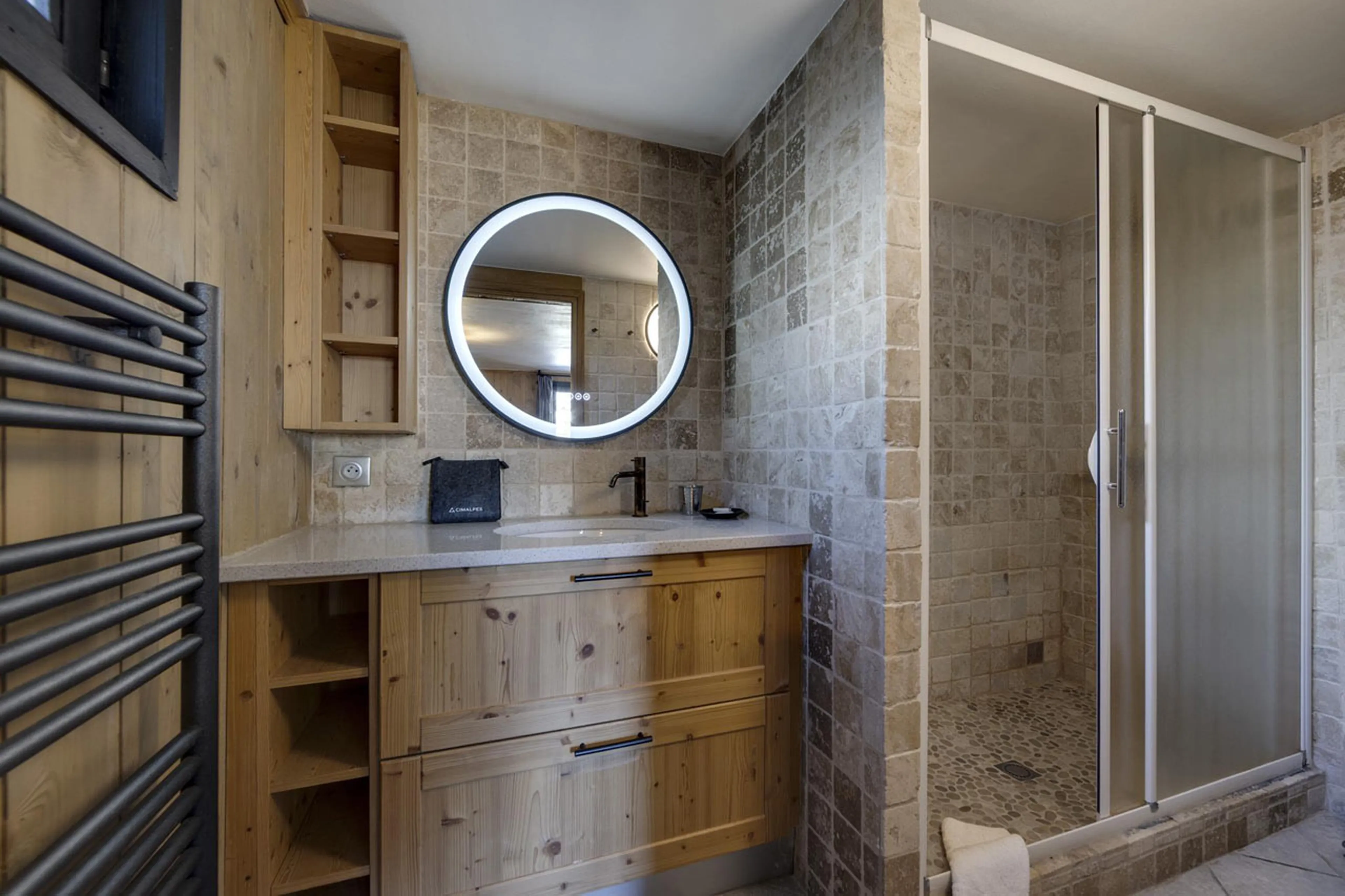En-suite shower room at Chalet Thovex in Val d'Isere