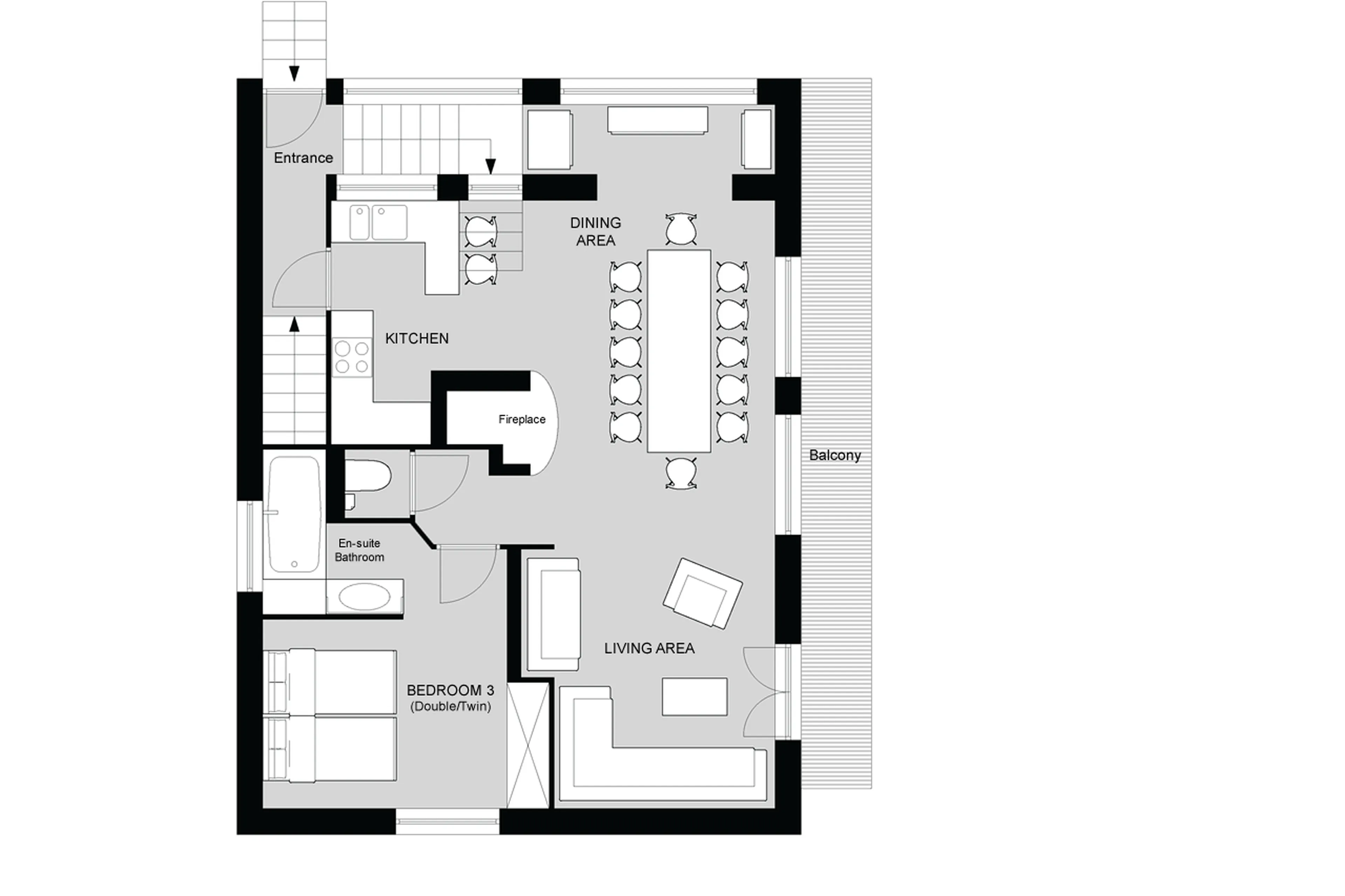 Level 1 floor plan of Chalet Thovex in Val d'Isere