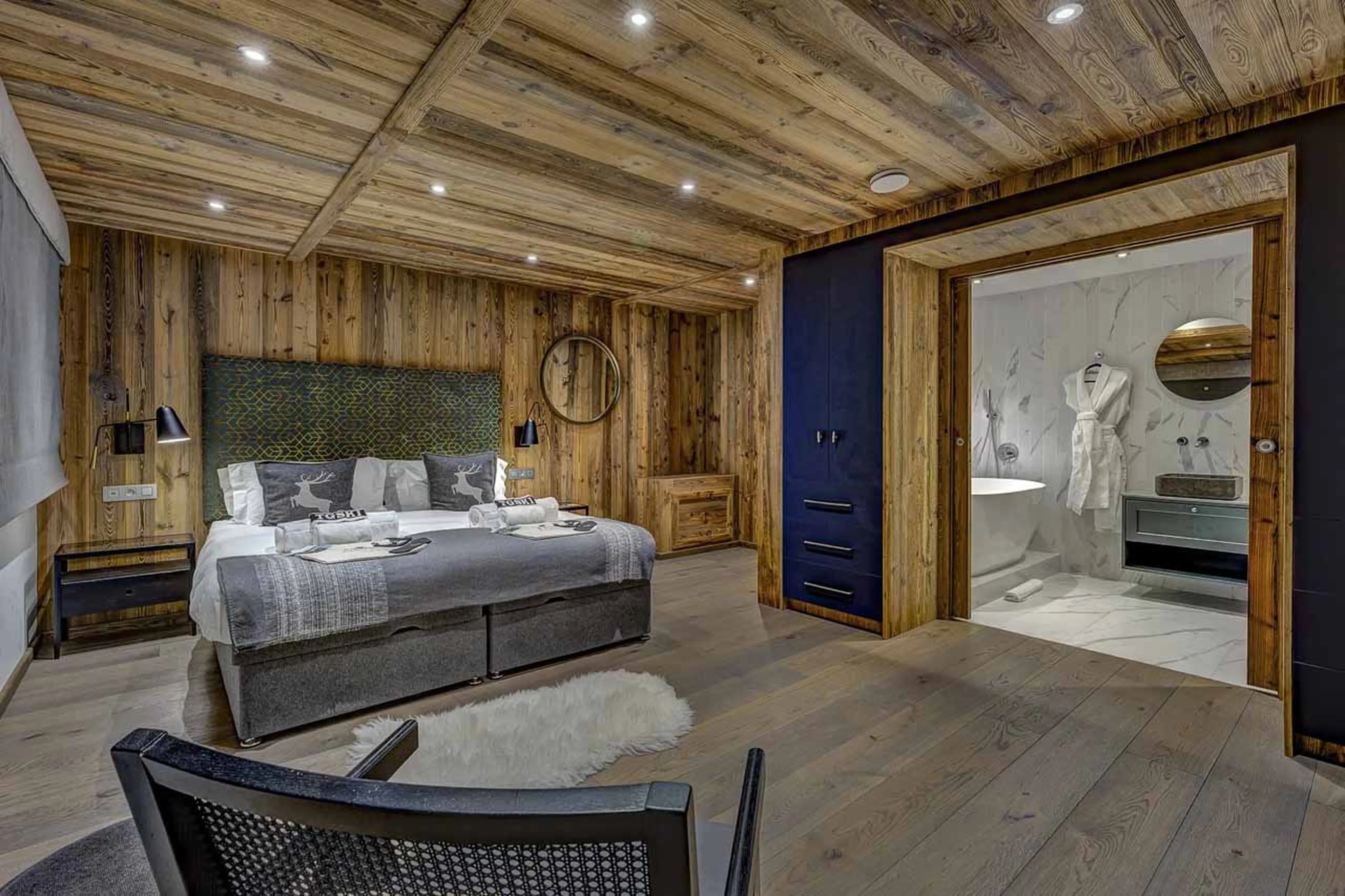Bedroom one at Chalet Three Bears in Morzine