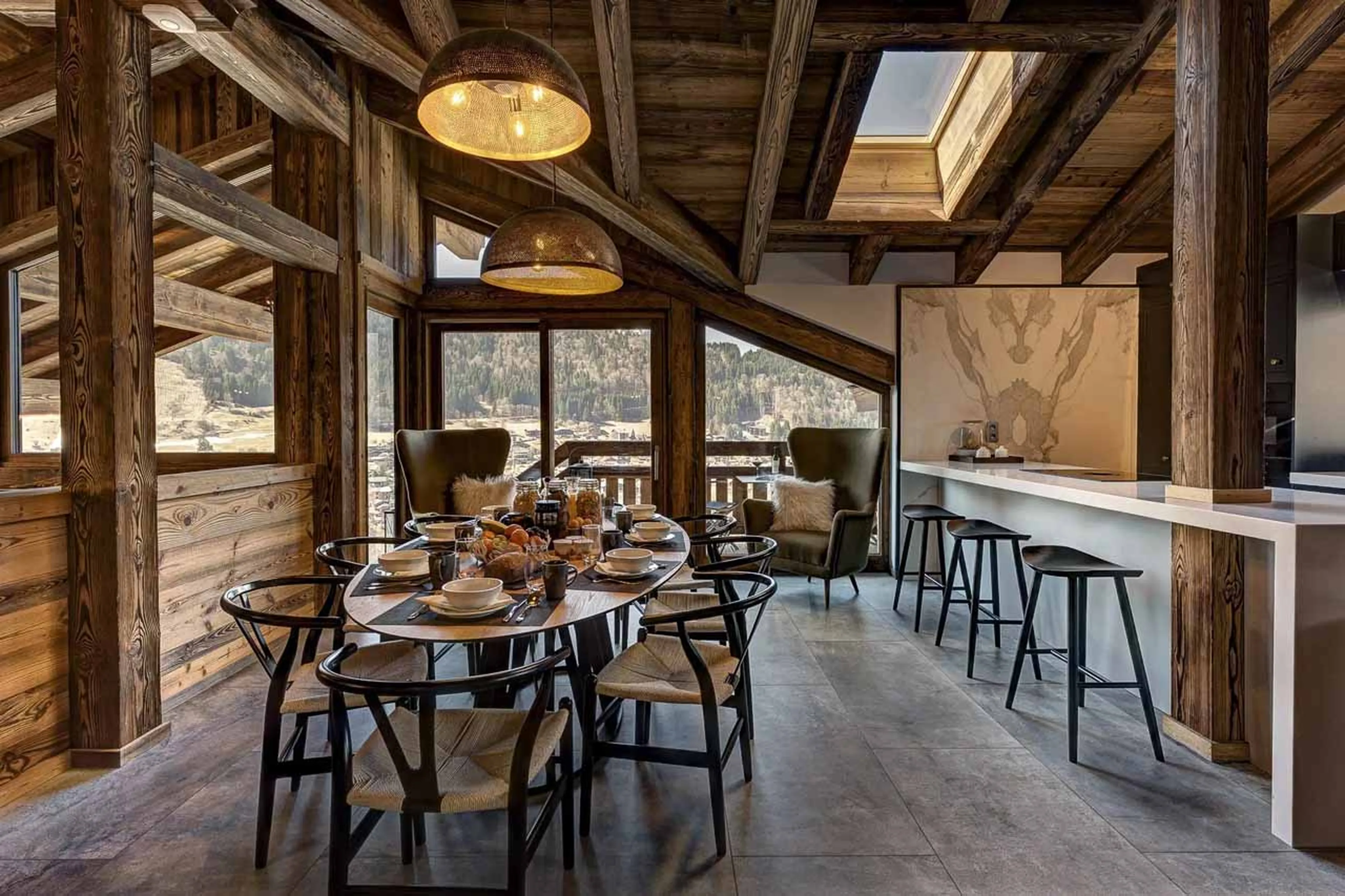 Dining table at Chalet Three Bears in Morzine