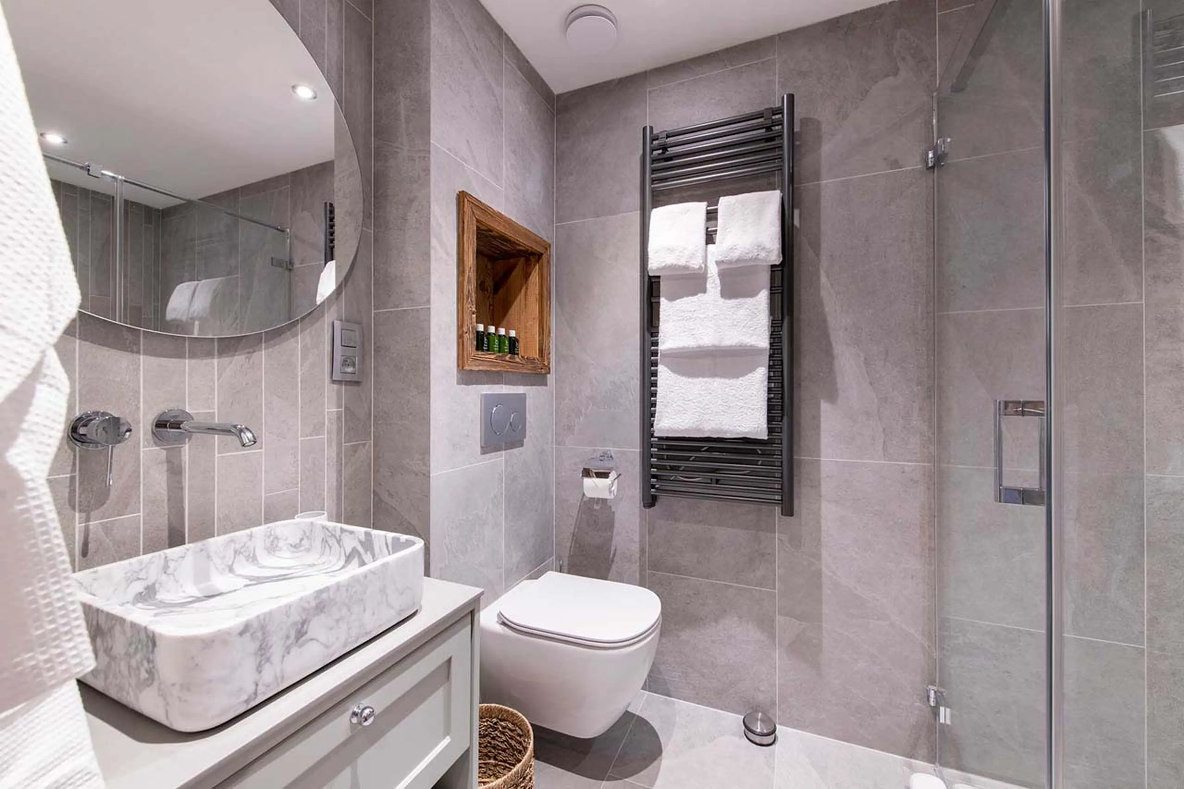 Shower room three at Chalet Three Bears in Morzine