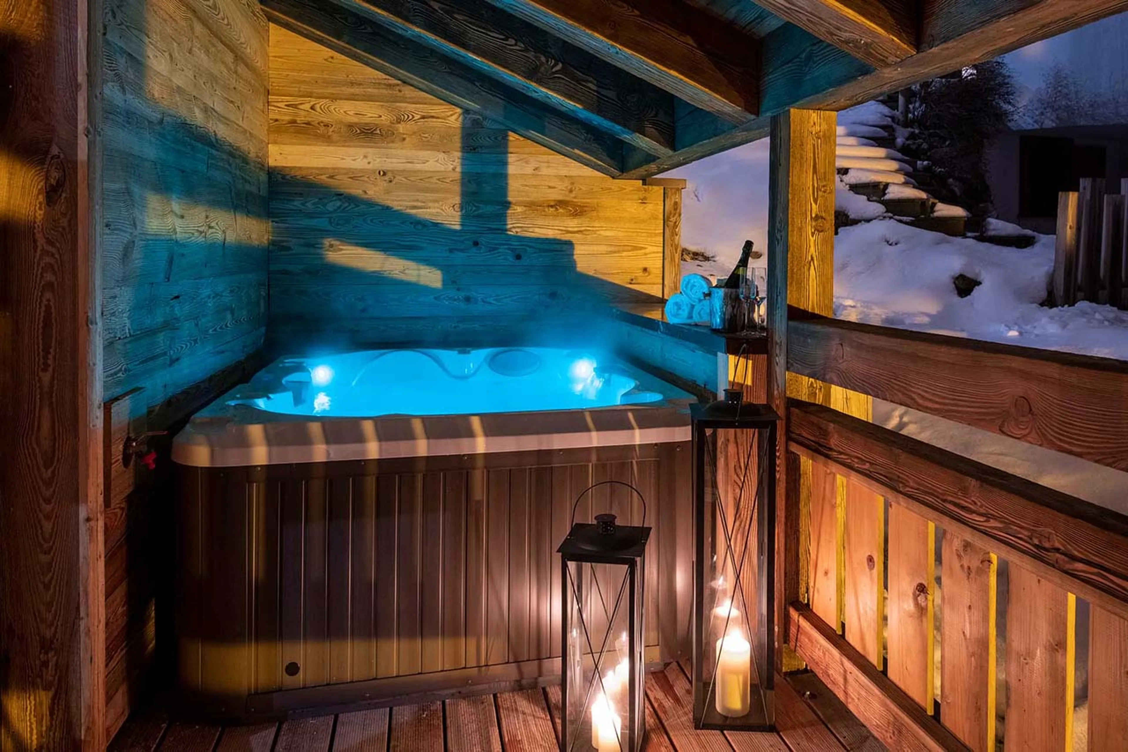 Hot tub at Chalet Three Bears in Morzine