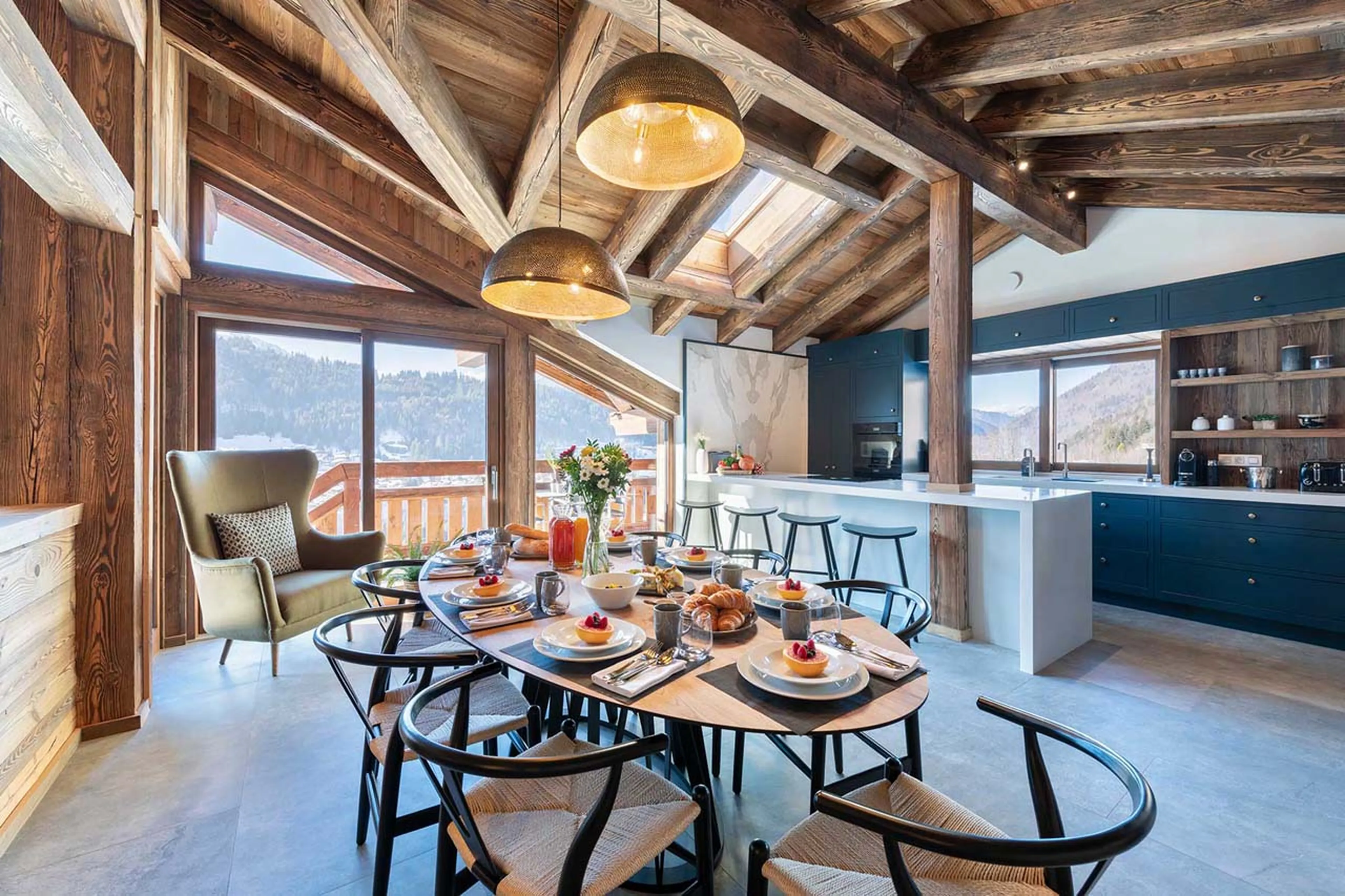 Dining table at Chalet Three Bears in Morzine