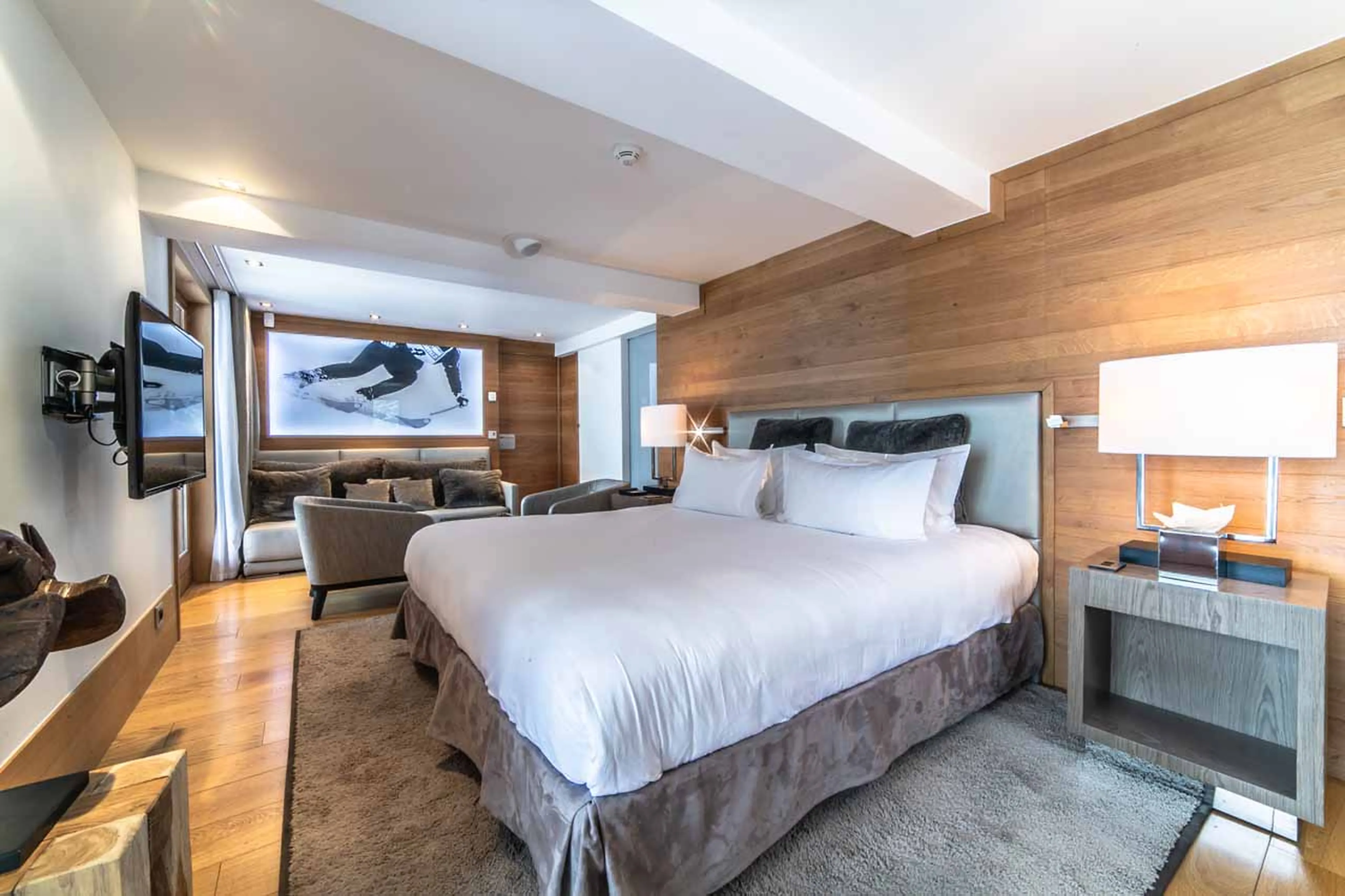 Bedroom one at Chalet Timeless in Courchevel 1850