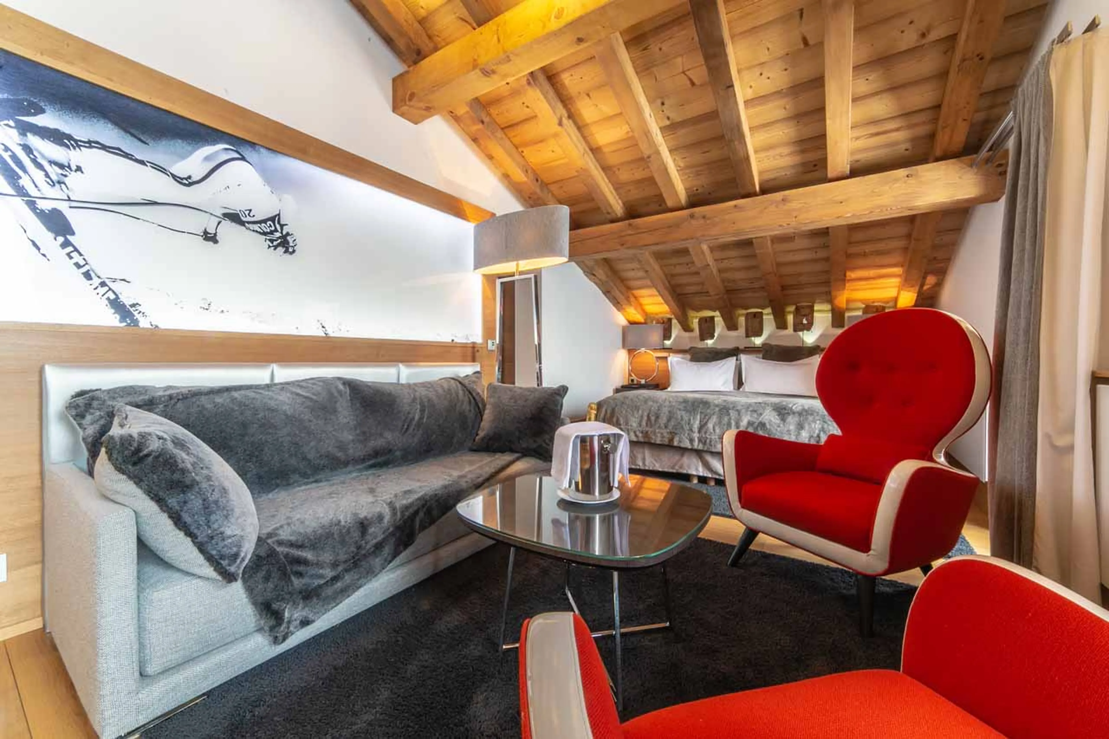 Bedroom one at Chalet Timeless in Courchevel 1850