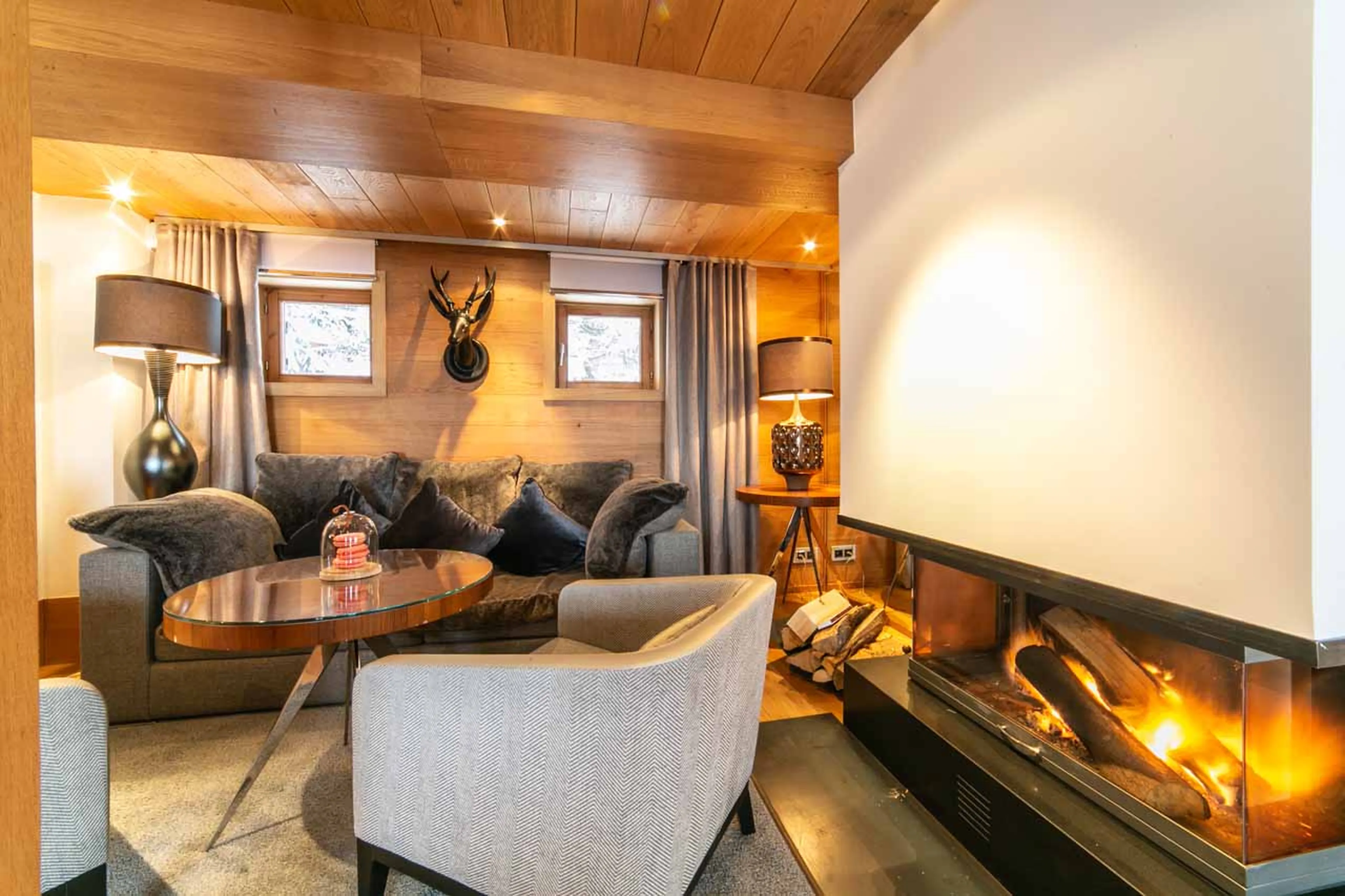 Fireplace at Chalet Timeless in Courchevel 1850