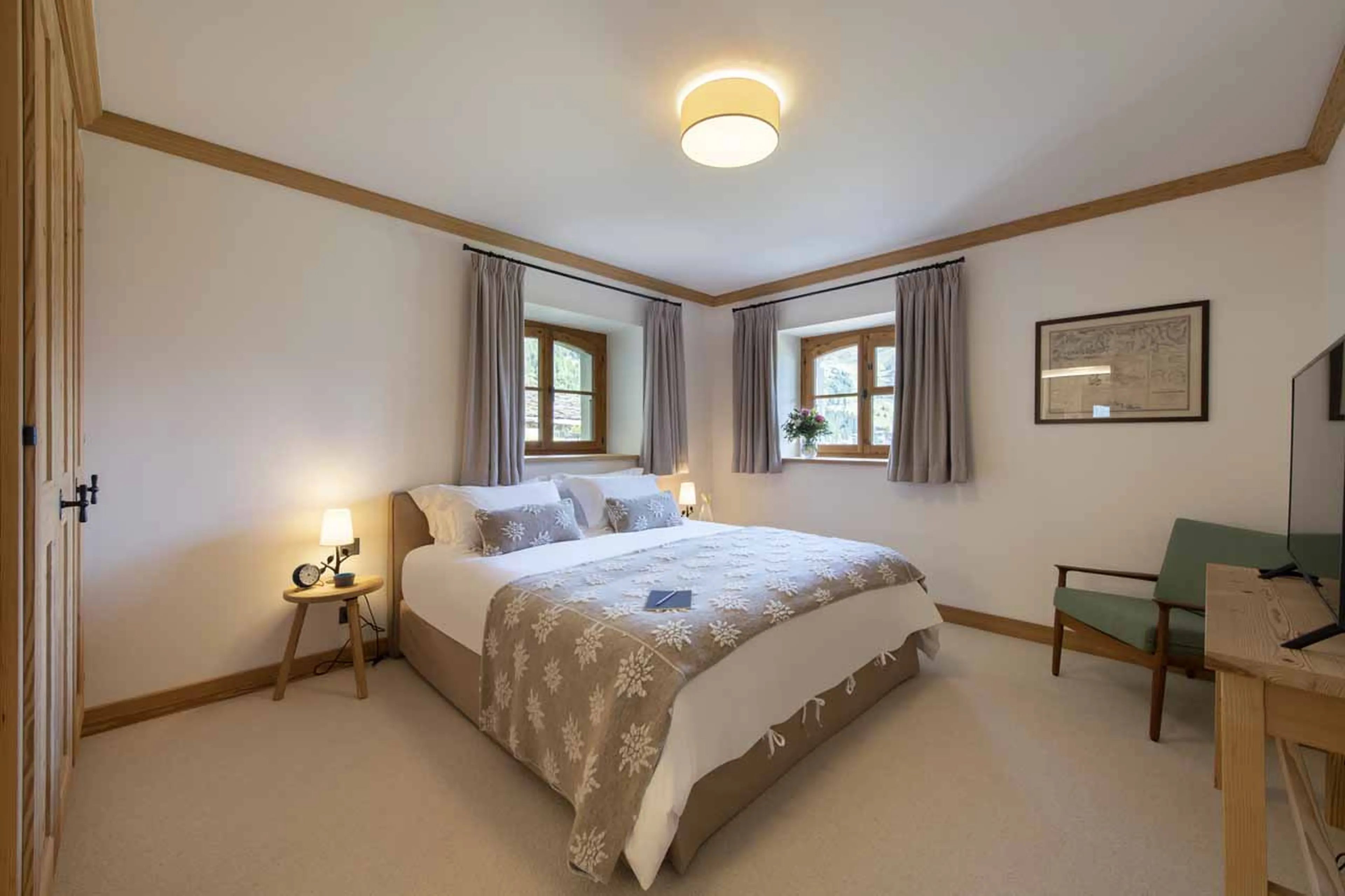 Bedroom three at Chalet Tire Bouchon in Verbier