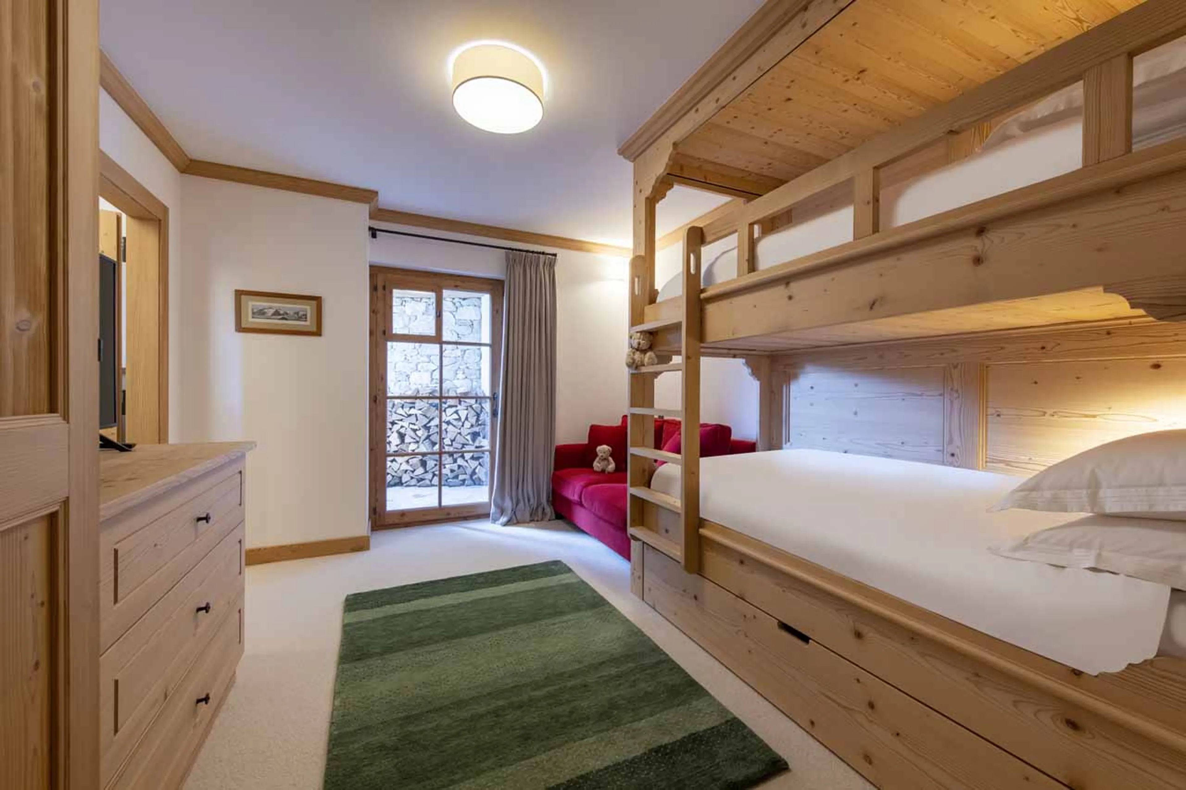 Bedroom five at Chalet Tire Bouchon in Verbier