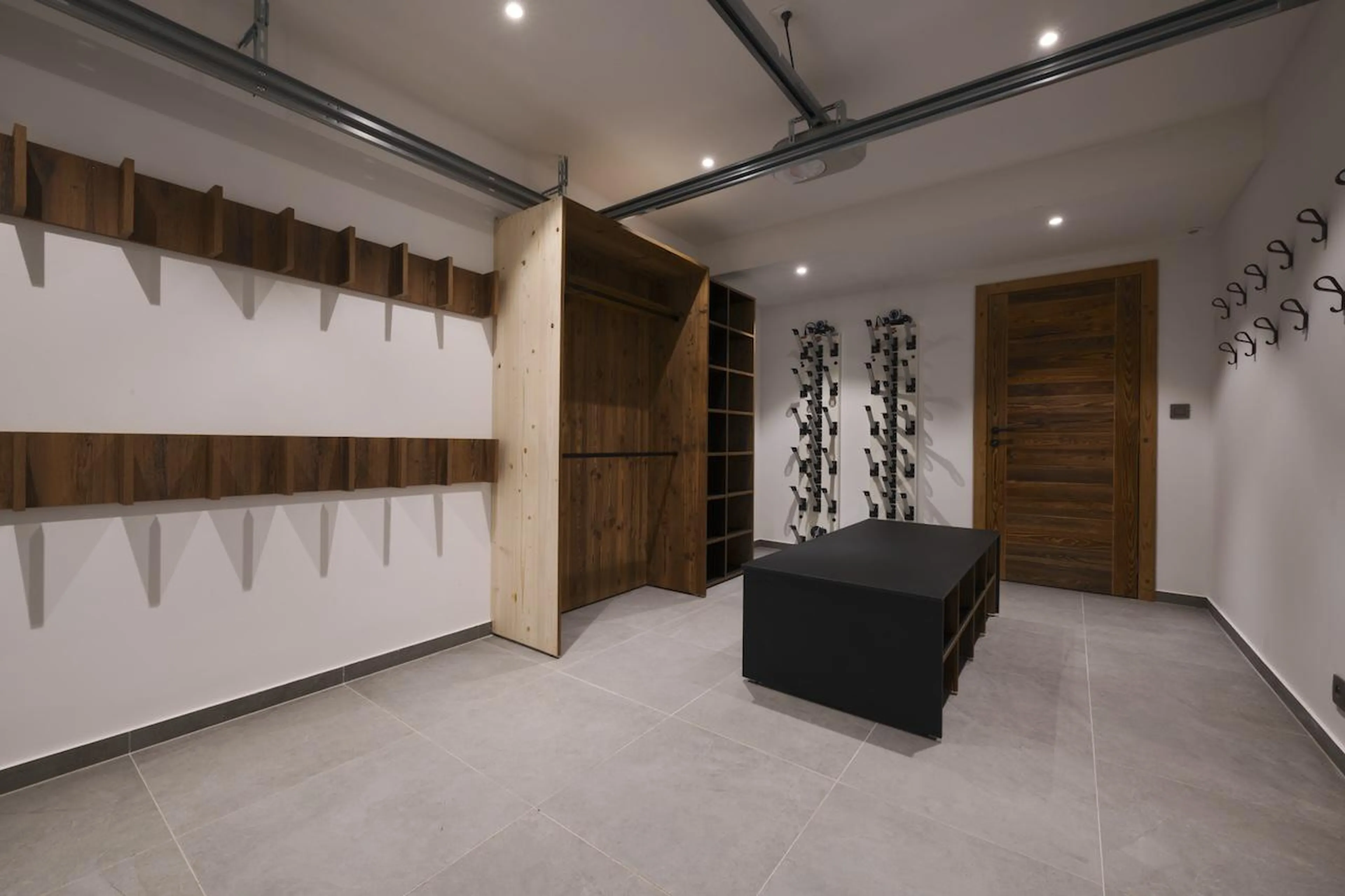 Large ski and boot storage room at Chalet Tosca in Les Gets