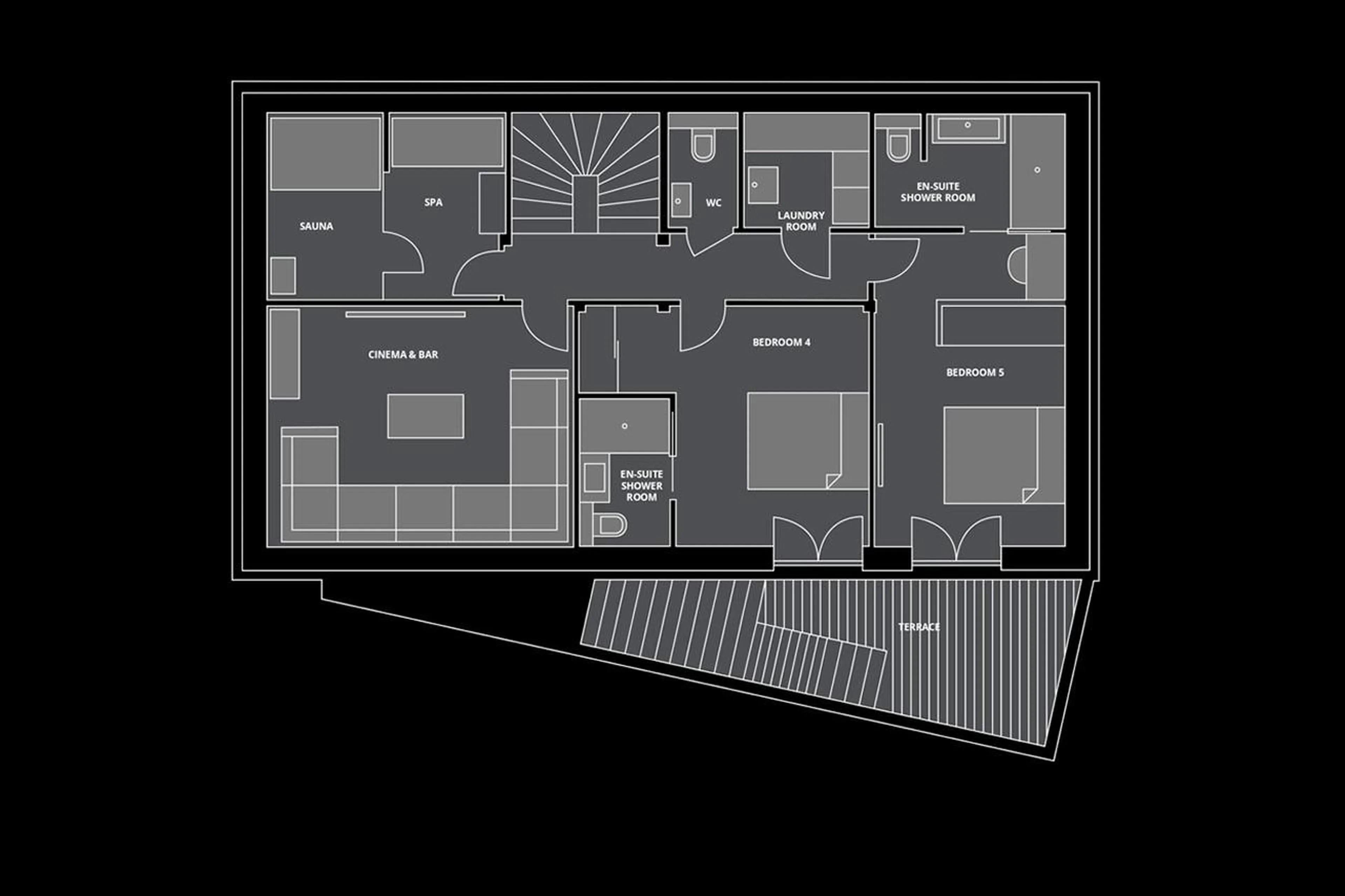 Level 1 floor plan of Chalet Tosca in Les Gets