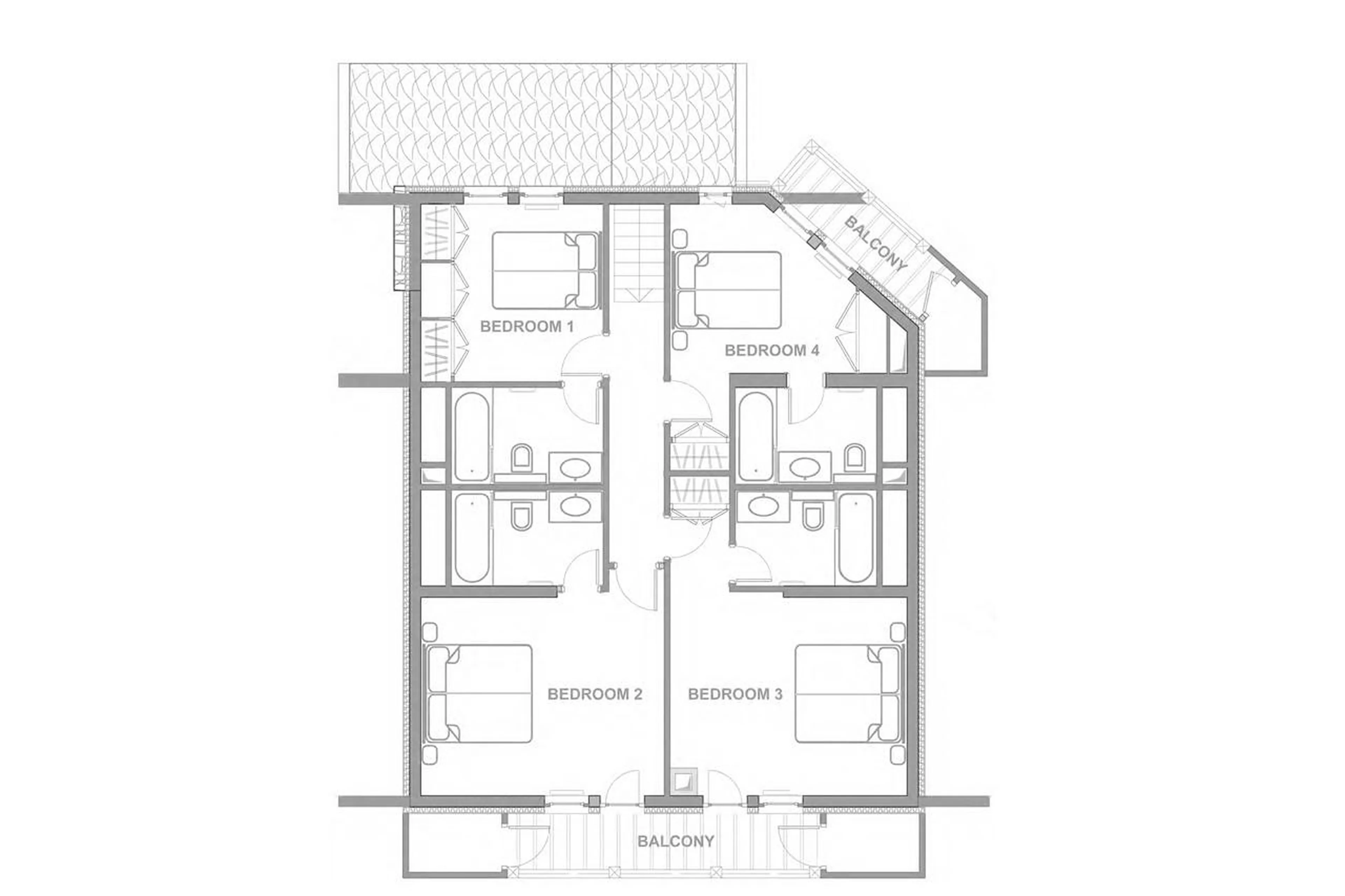 Level 2 floor plan at Chalet Trois Ours in Meribel