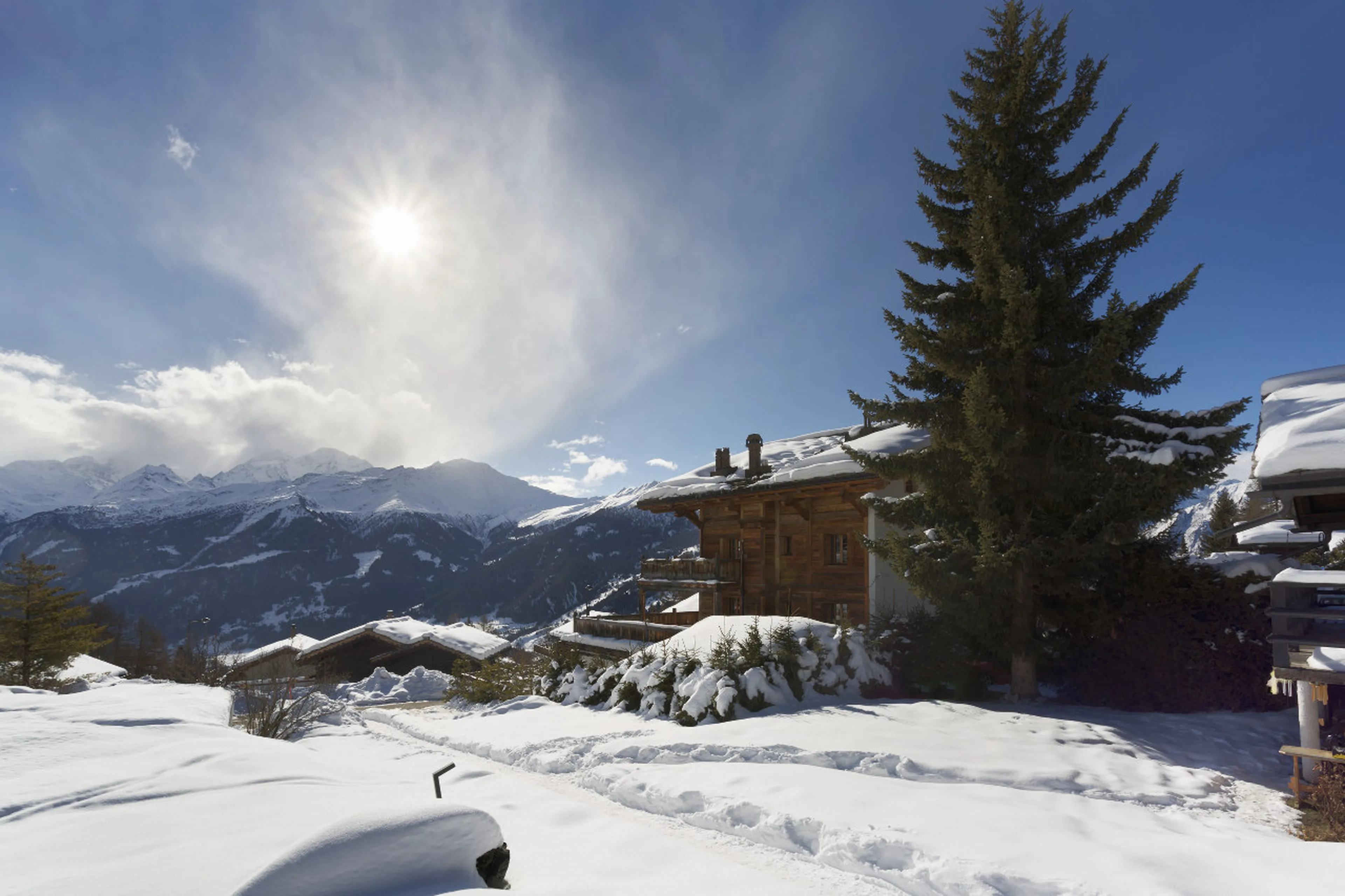 Mountain views from Chalet Truffe Blanche in Verbier.