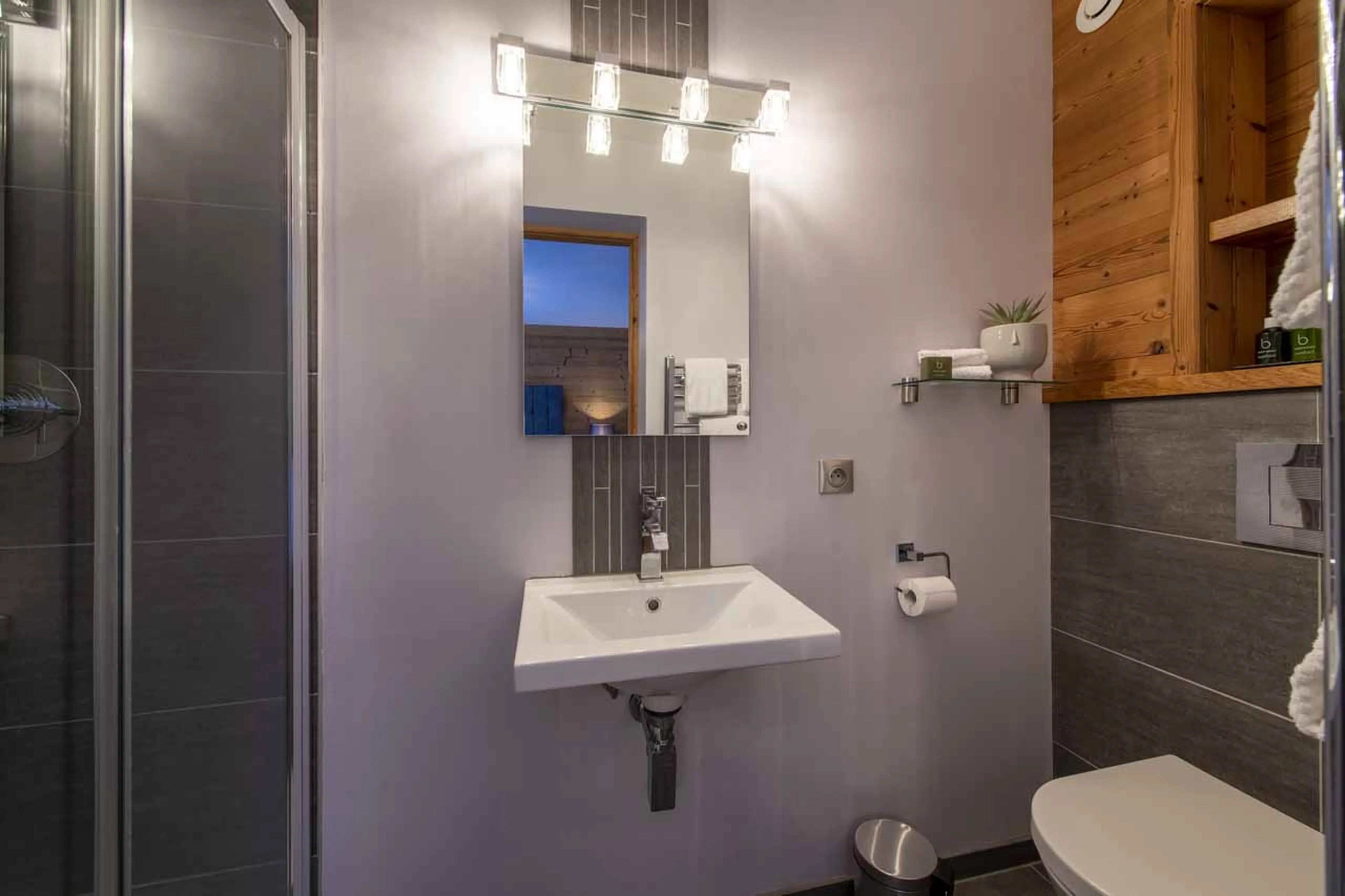 En-suite shower room five at Chalet Twenty26 in Morzine