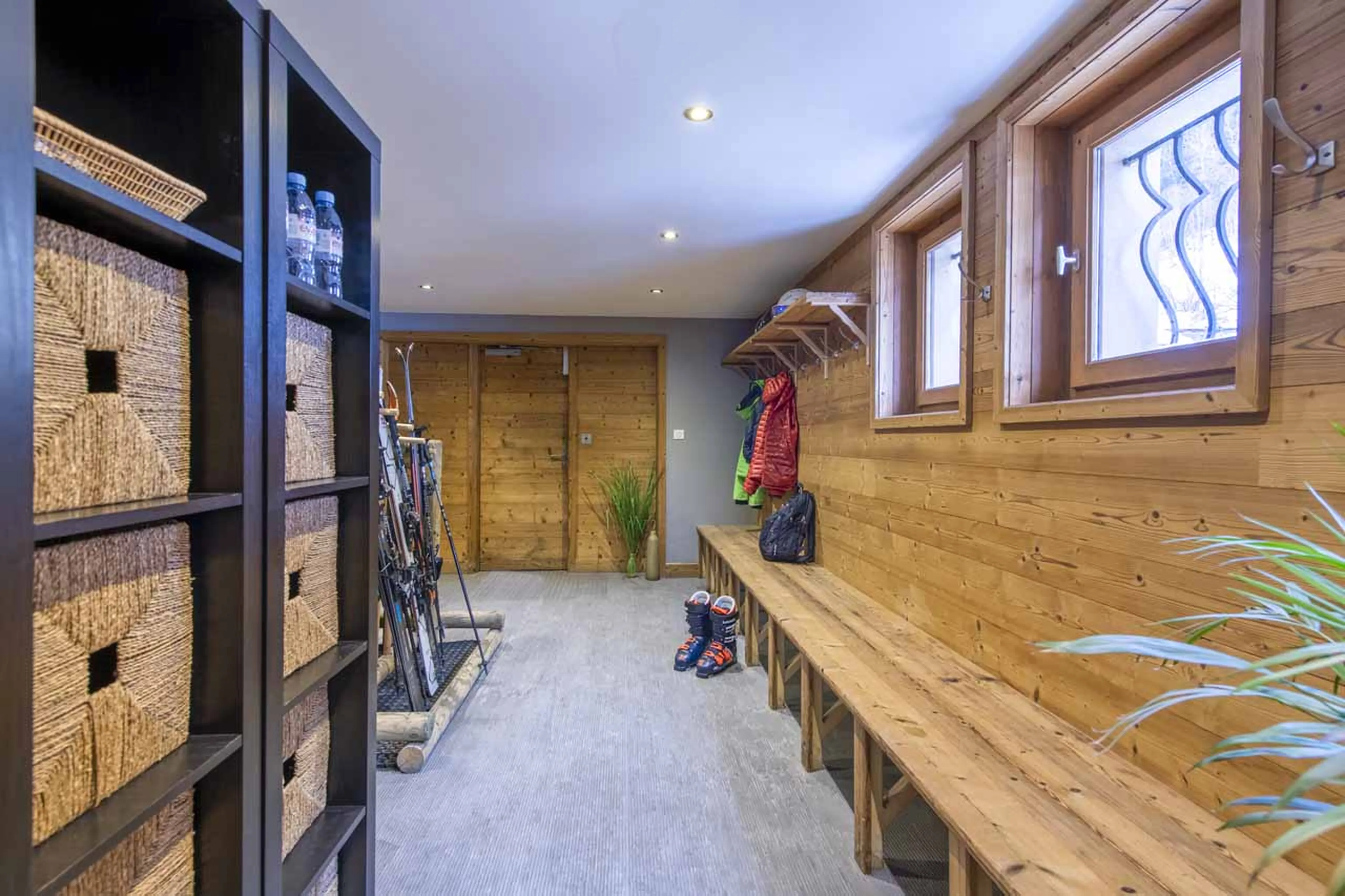 Ski room storage at Chalet Twenty26 in Morzine