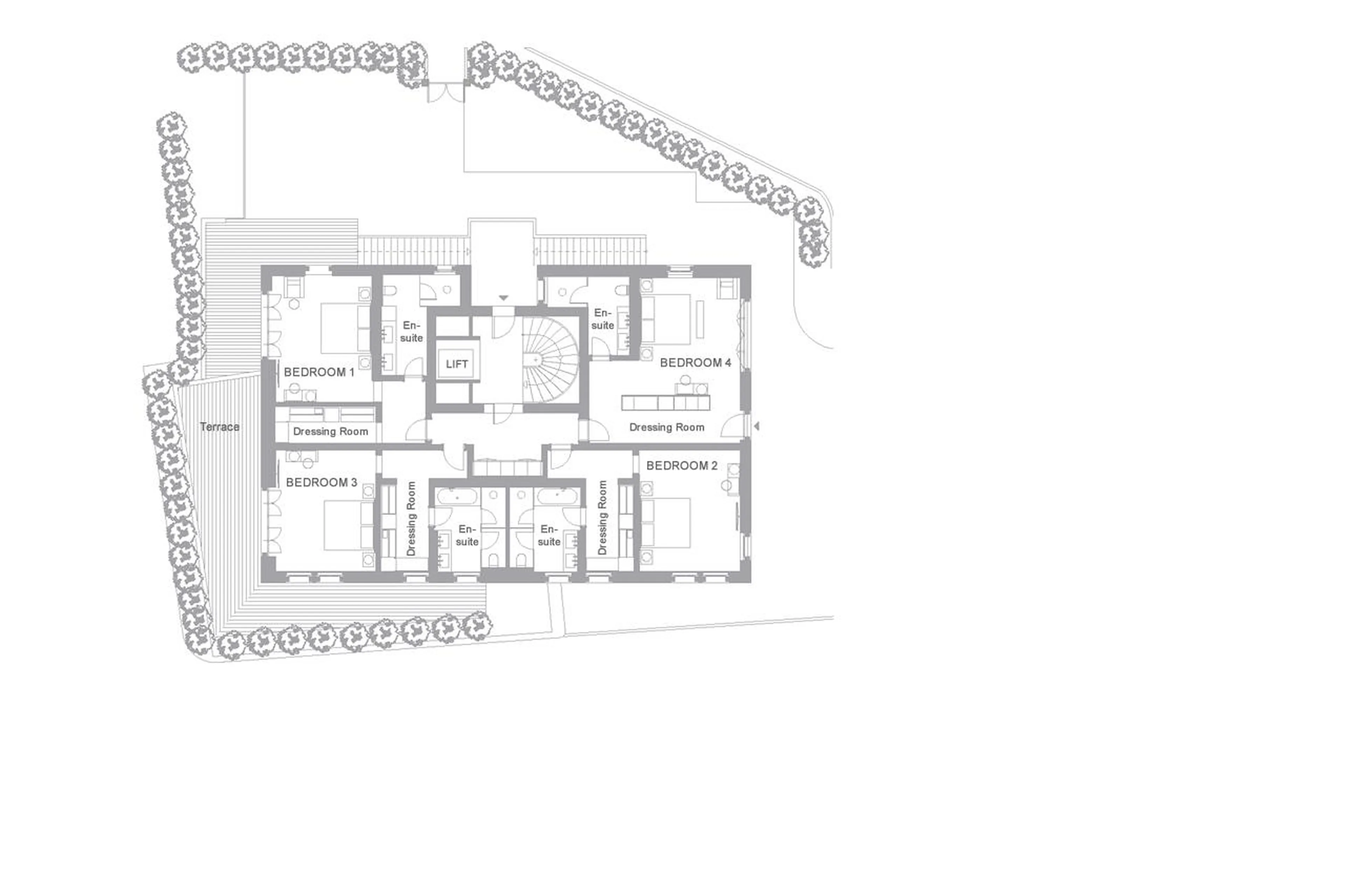 Level 0 floor plan of Chalet Ultima Promenade in Gstaad
