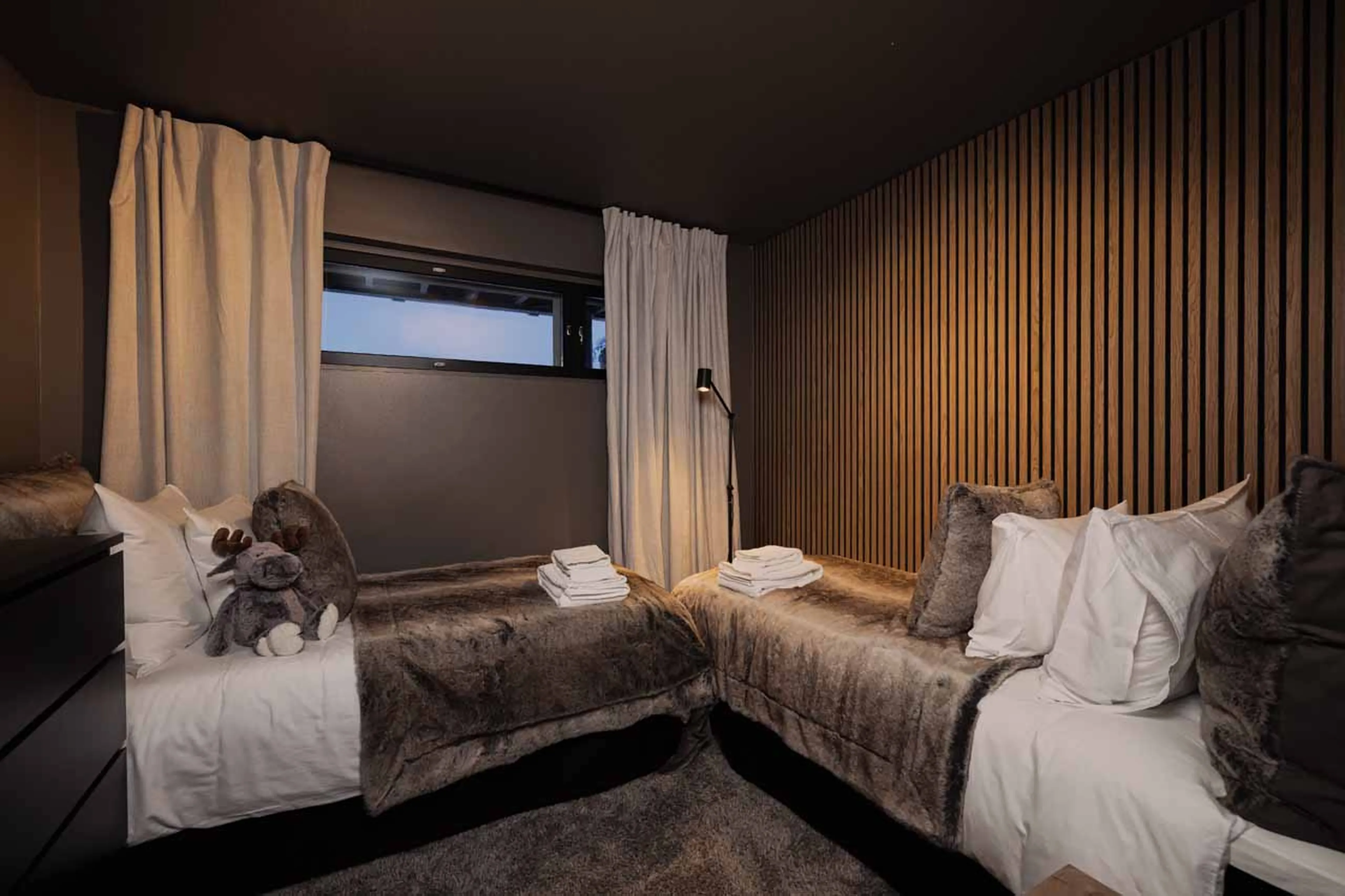 Bedroom one at Chalet Utsu in Levi, Finland