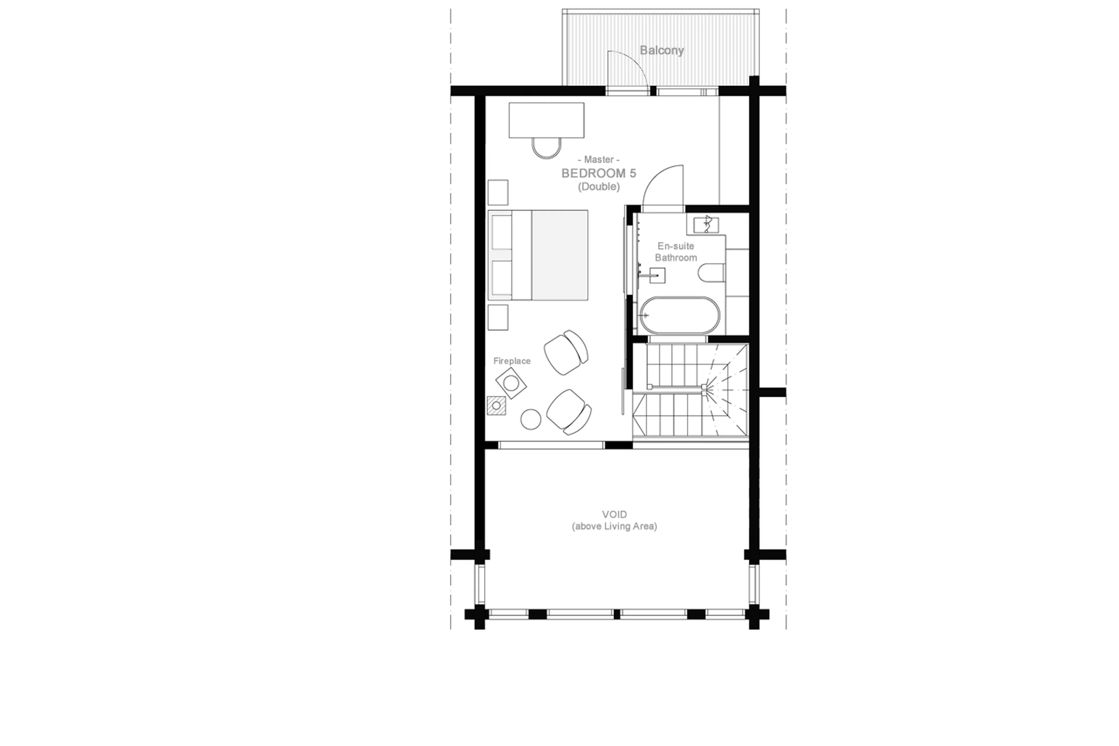 Level 2 floor plan of Chalet Utsu in Finland