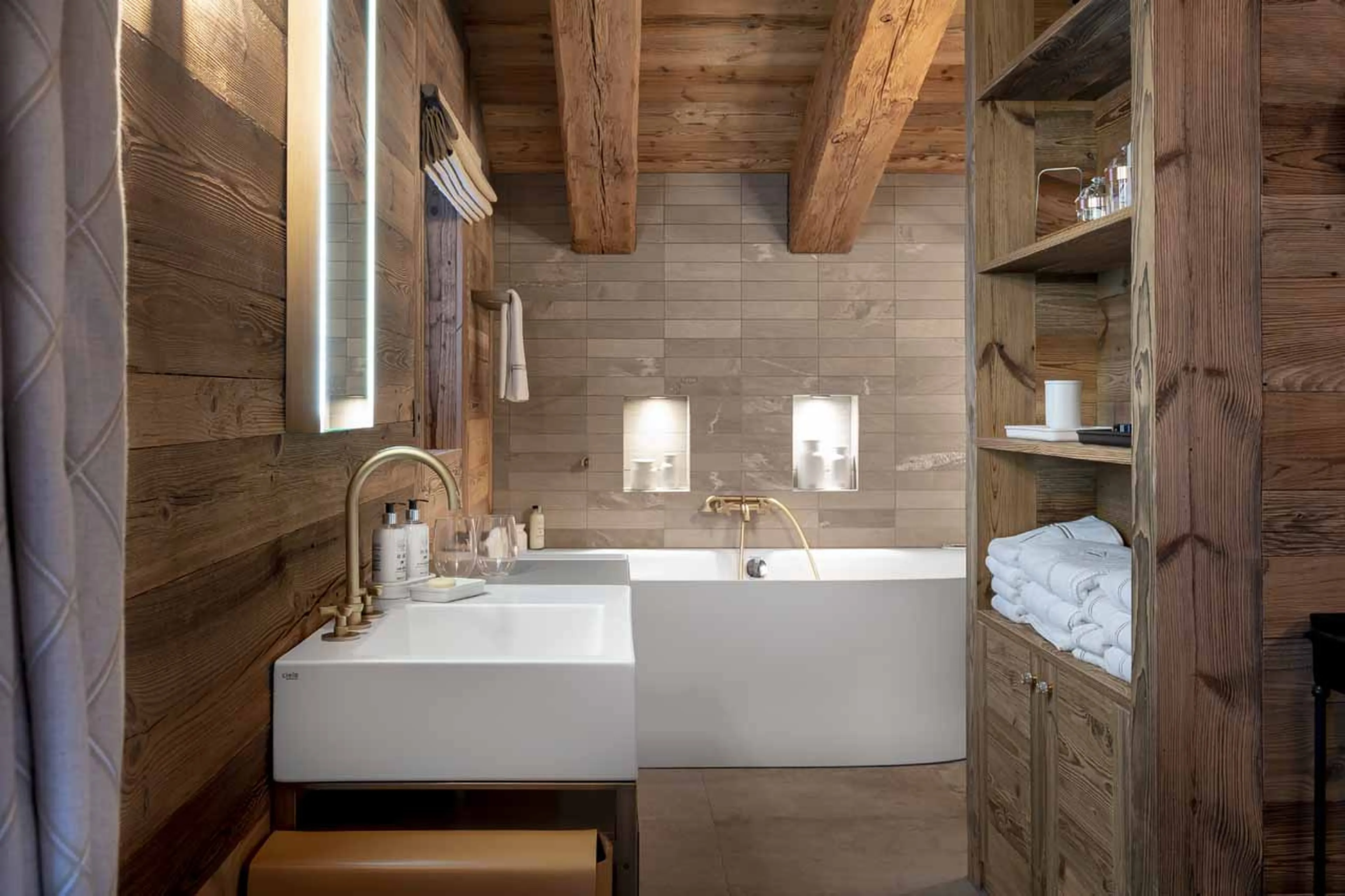 Bathroom one at Chalet V in La Tzoumaz