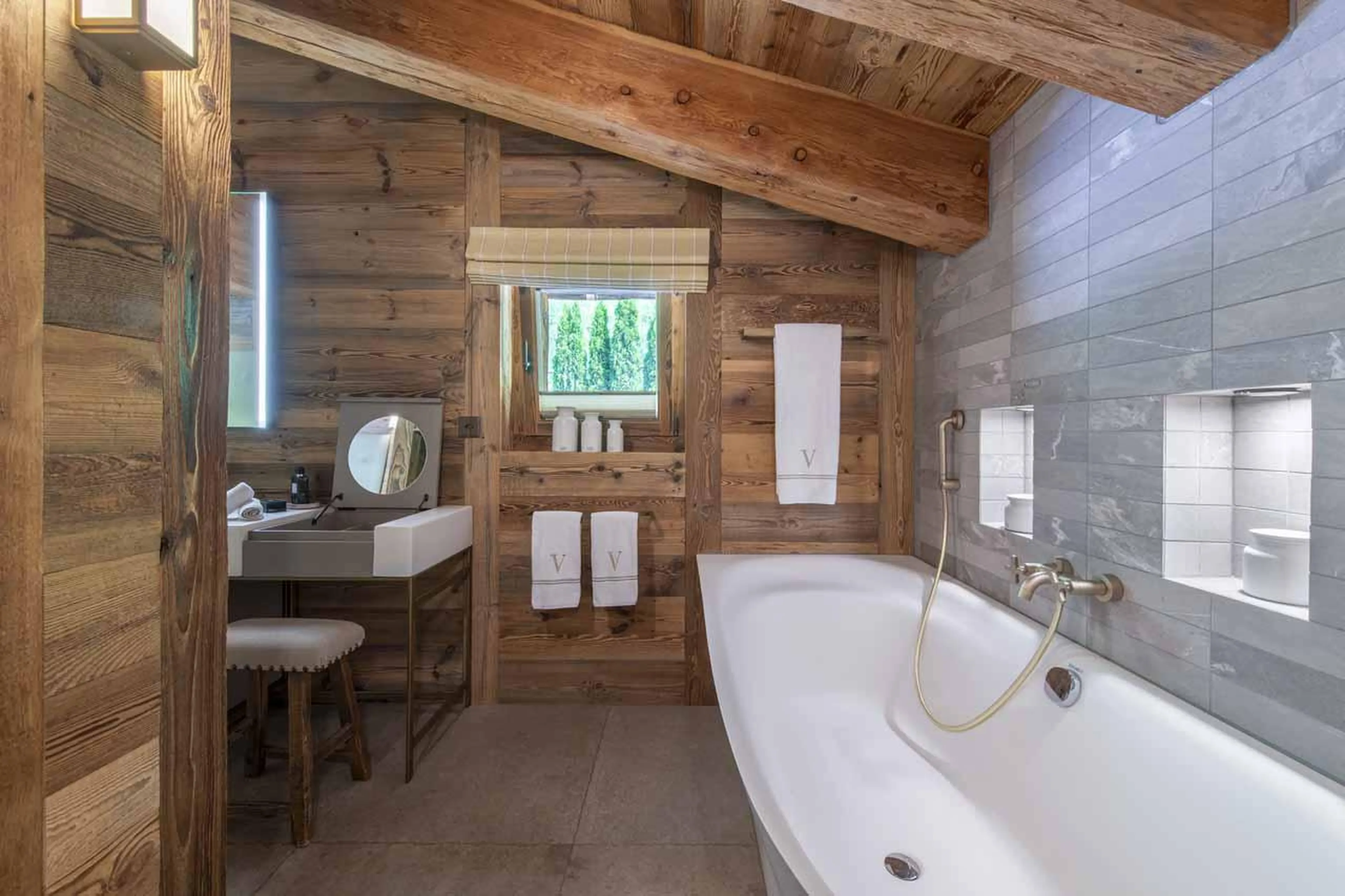 Bedroom one bath at Chalet V in La Tzoumaz