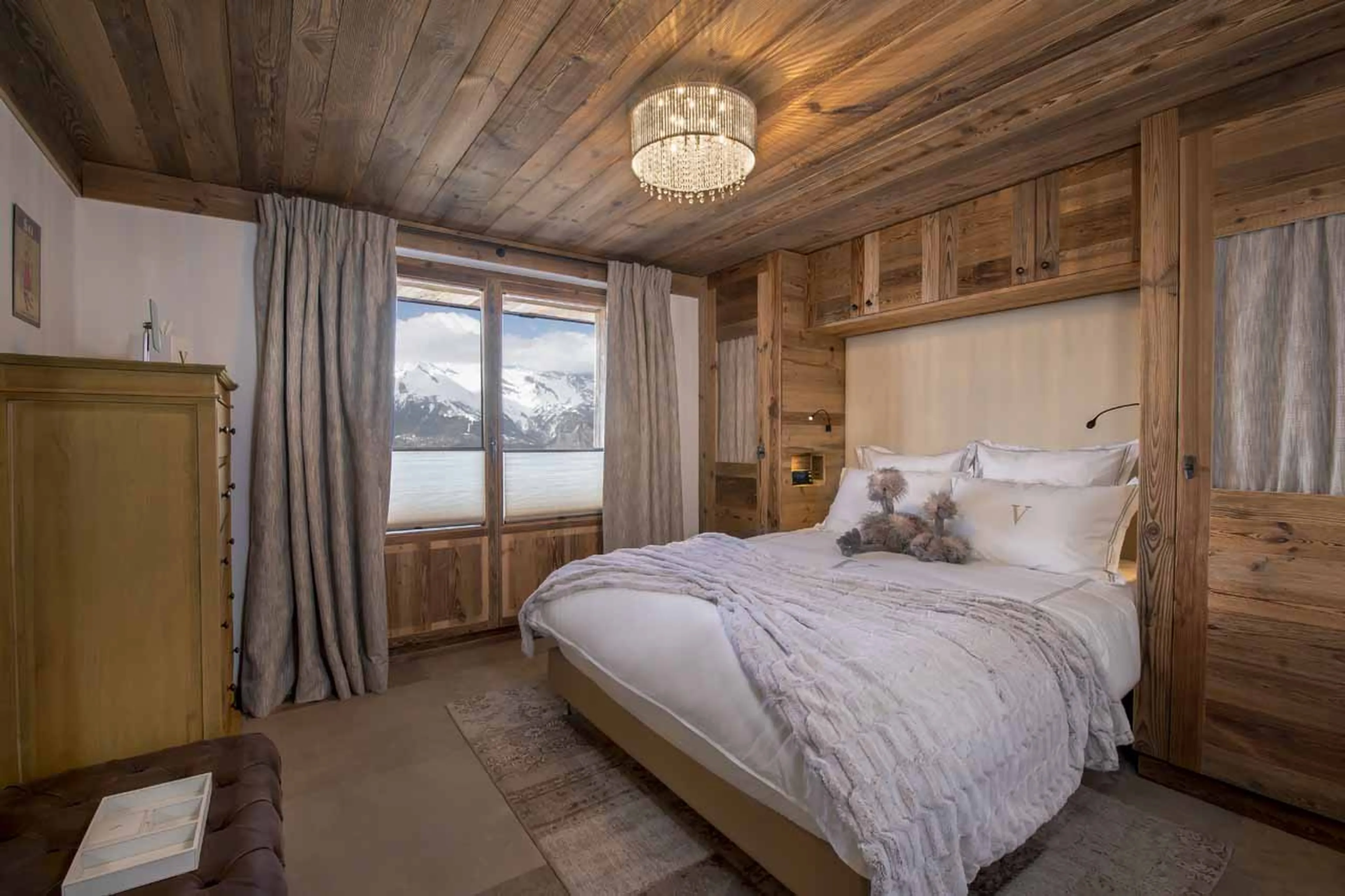 Bedroom two at Chalet V in La Tzoumaz