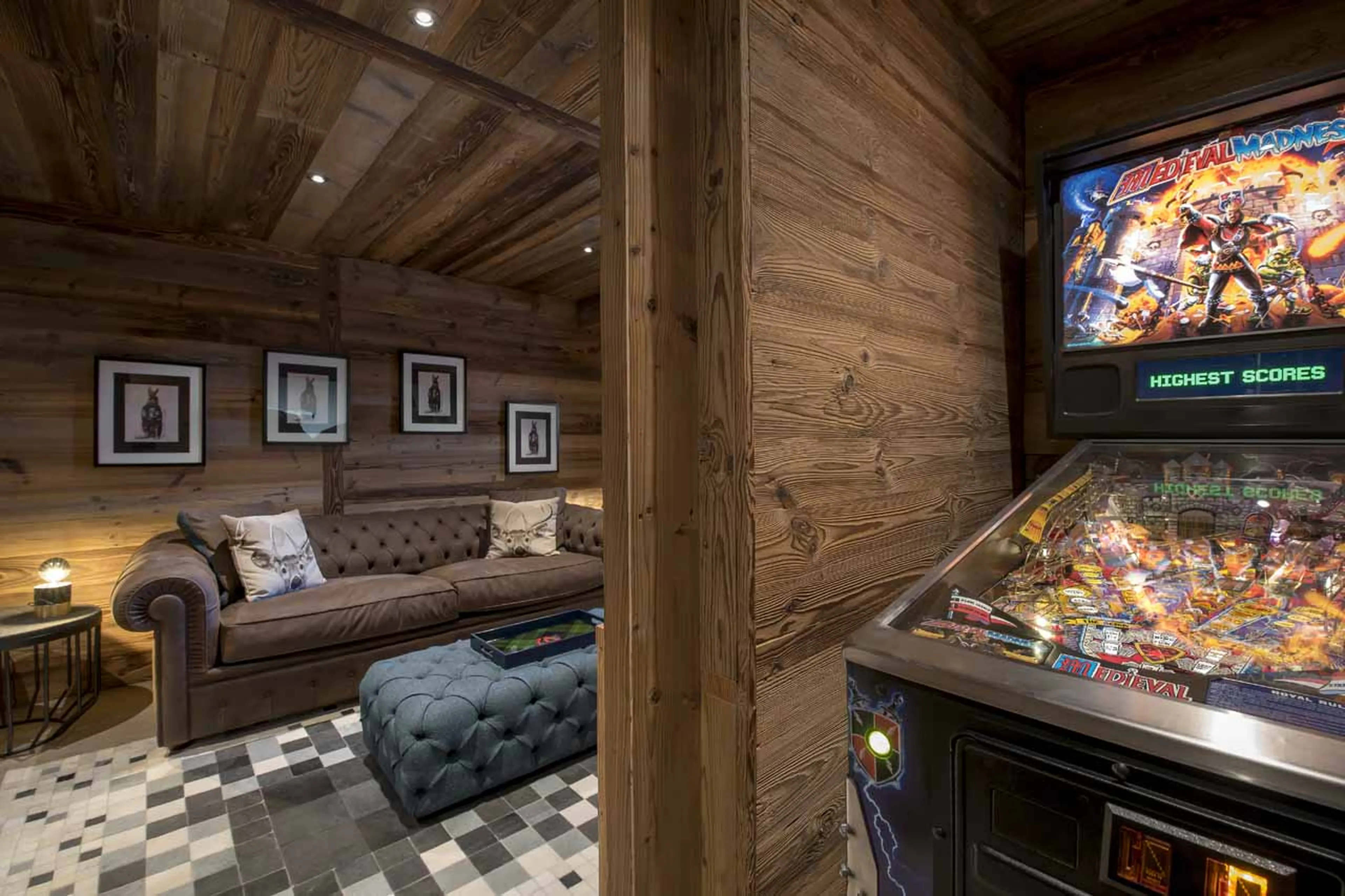 Pinball machine at Chalet V in La Tzoumaz