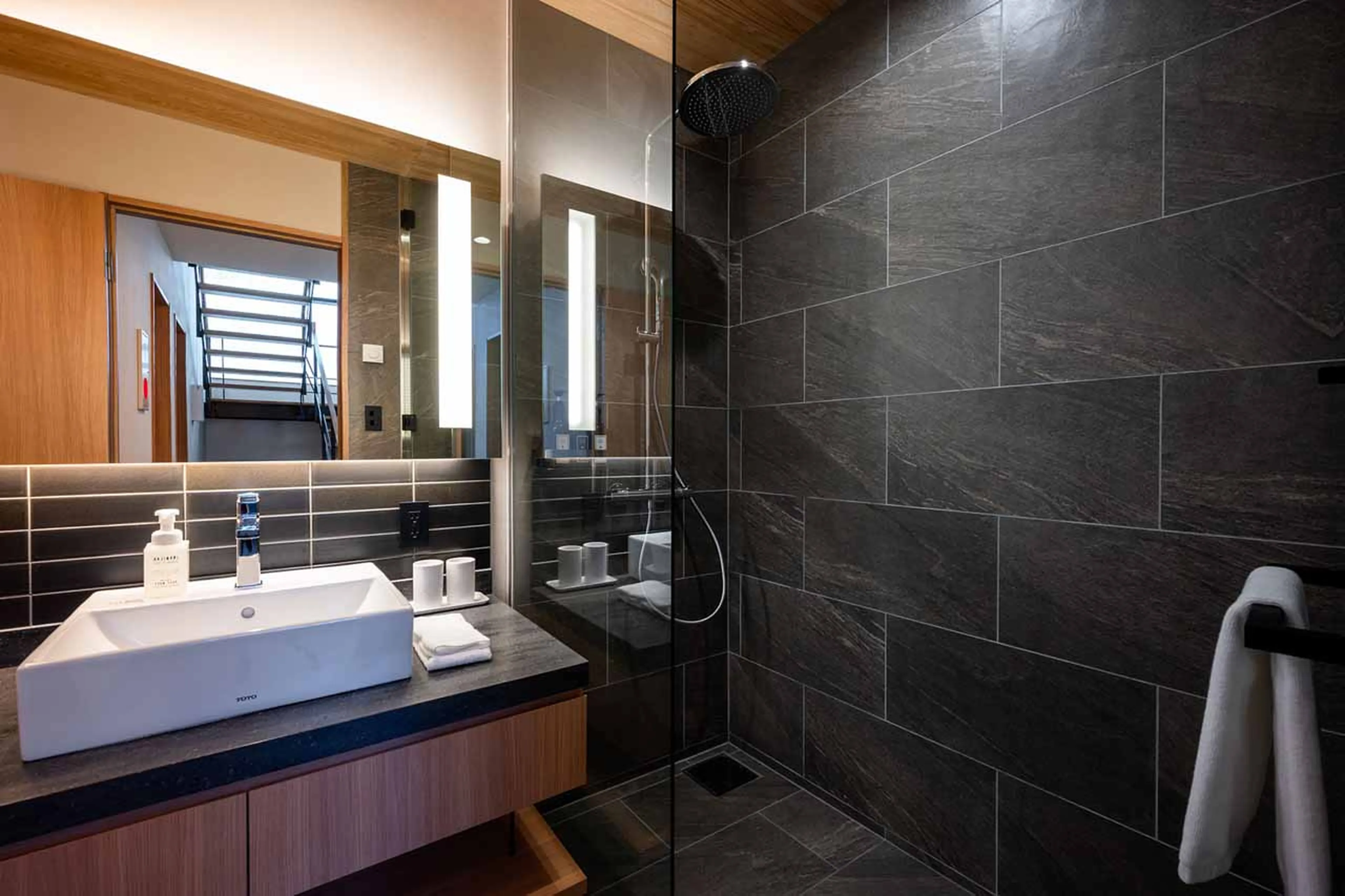 Shower room at the V Residence in Niseko