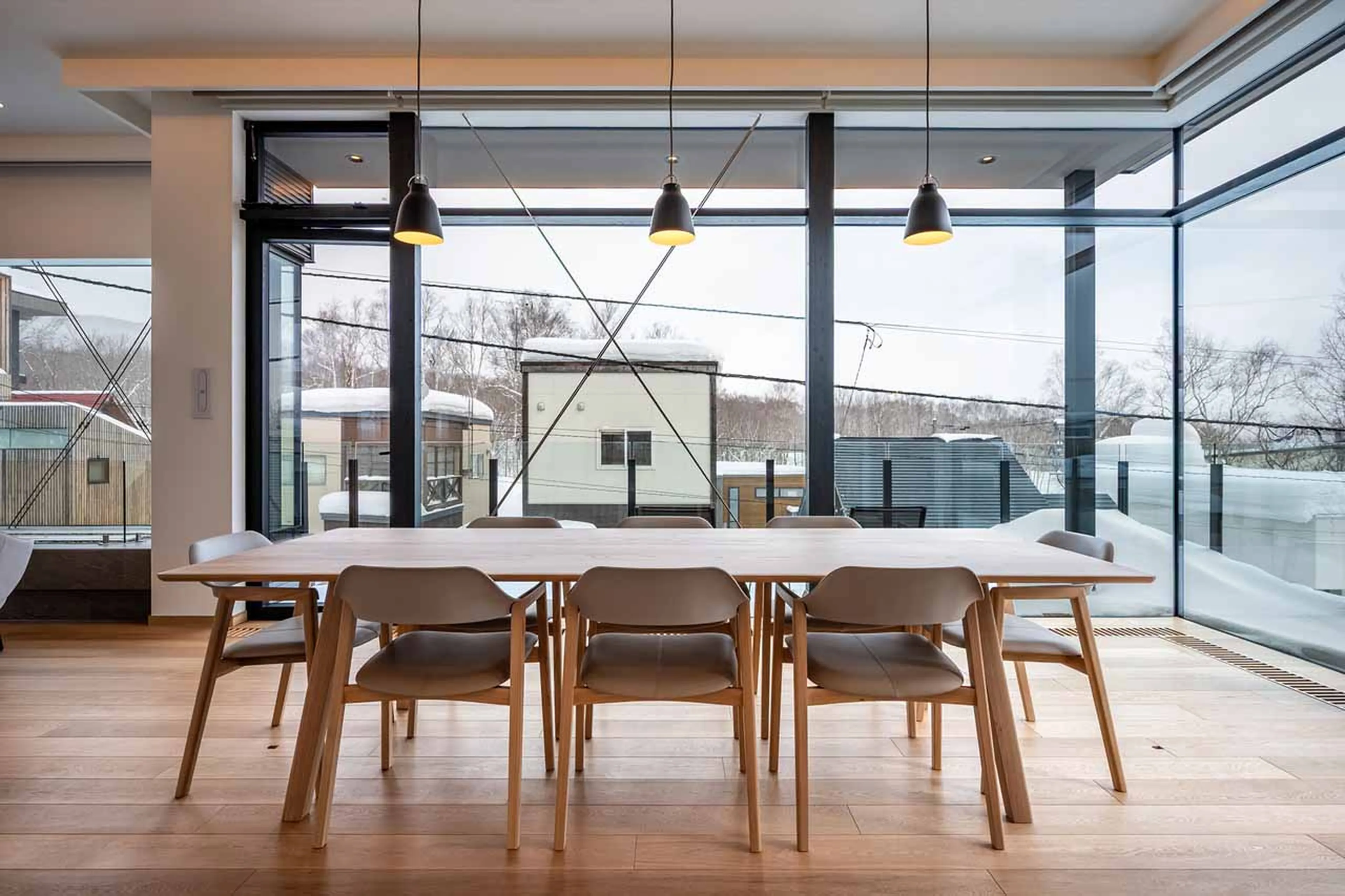 Dining table at the V Residence in Niseko