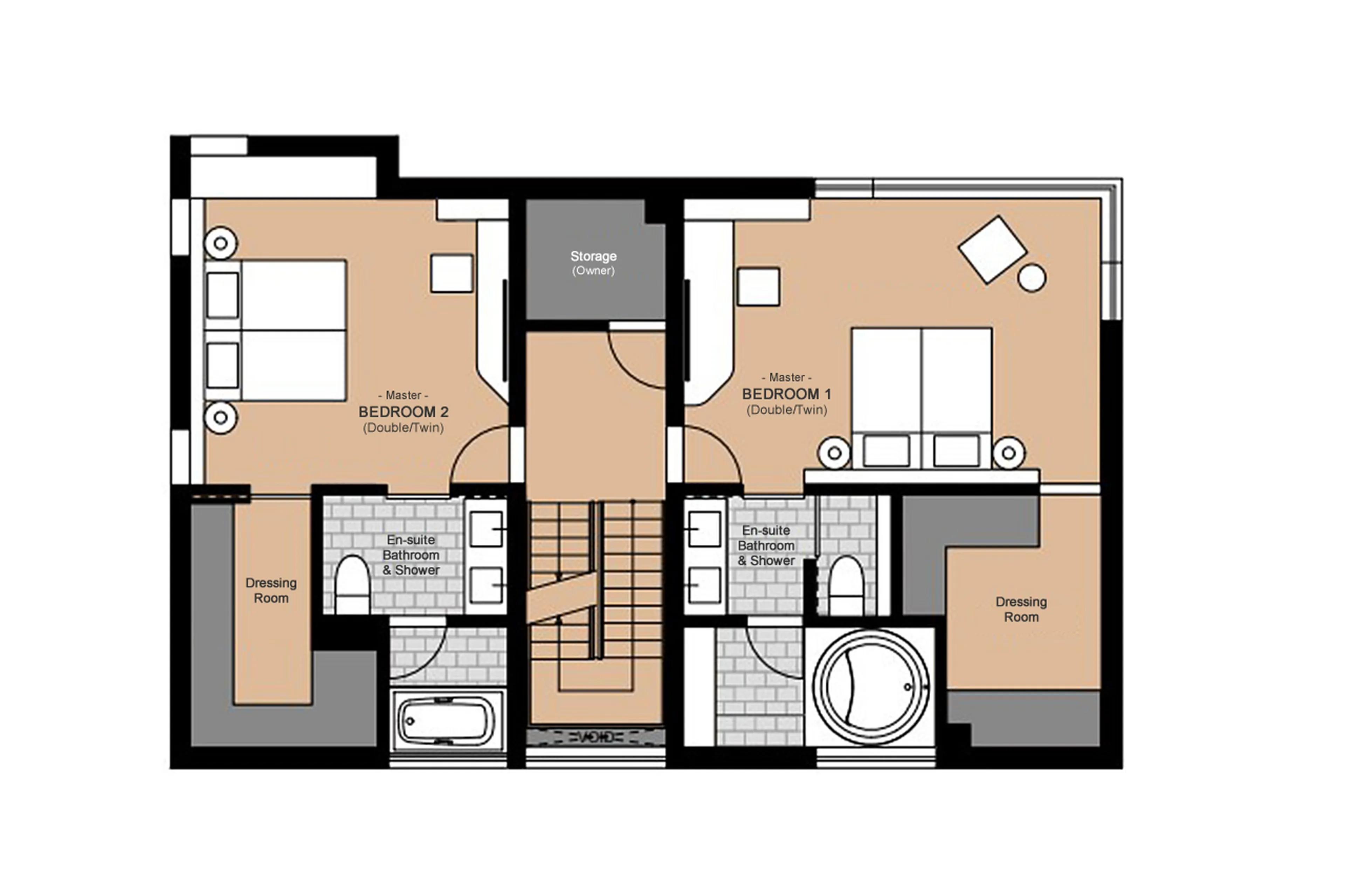 Level 0 floor plan of V Residence in Niseko
