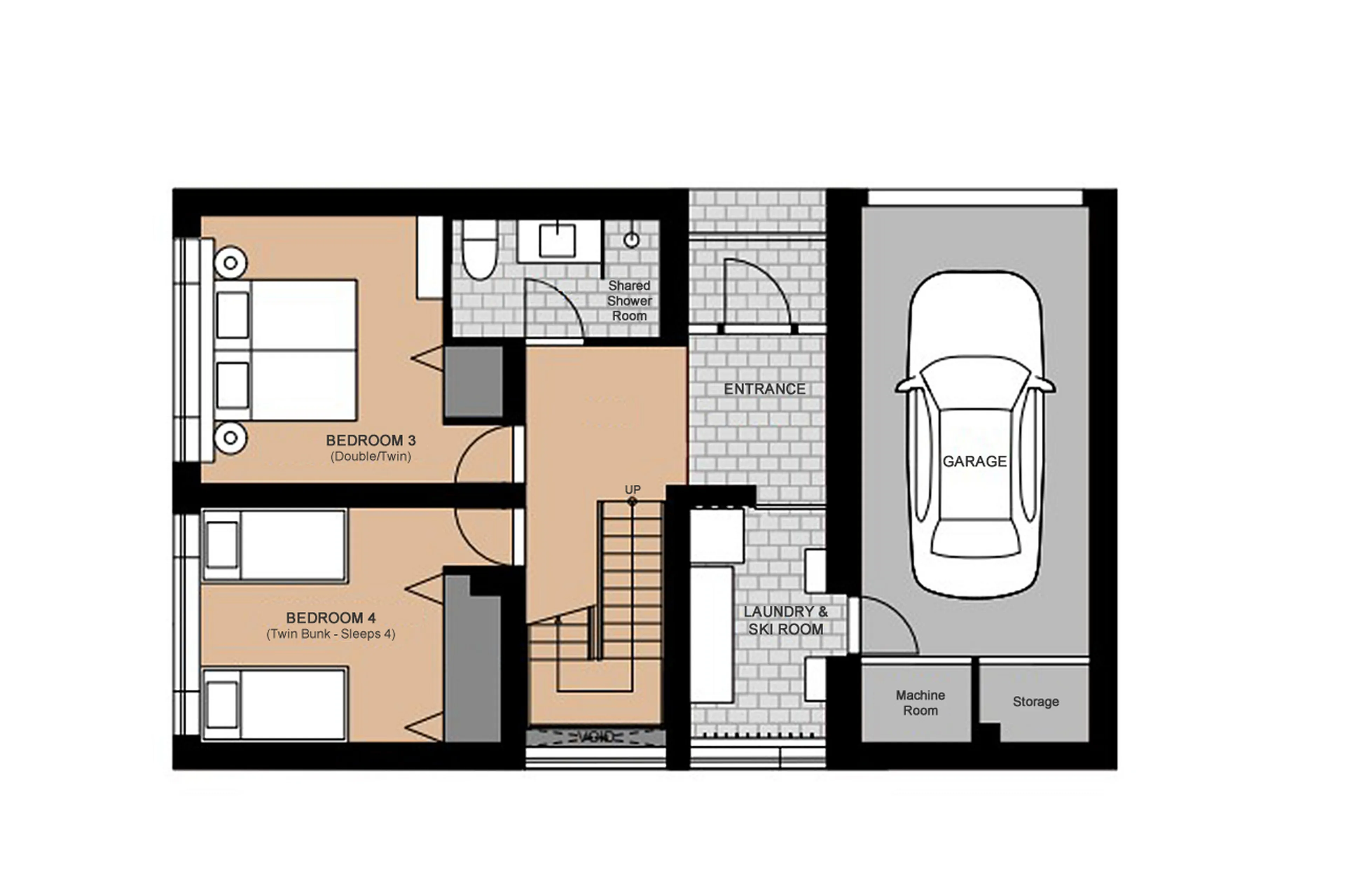 Level -1 floor plan of V Residence in Niseko