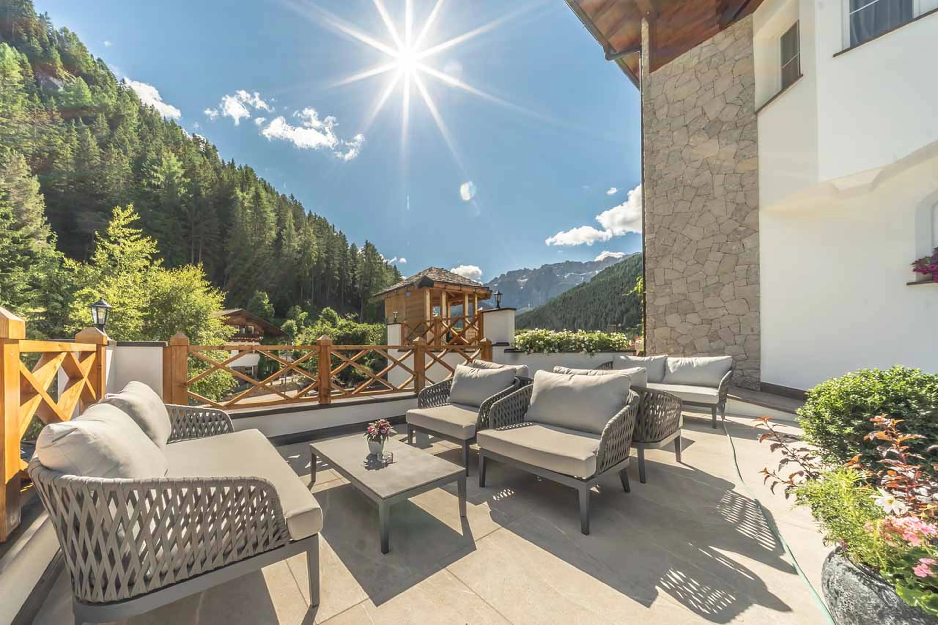 Entrance to the apartments at Apartment Panorama in Val Gardena