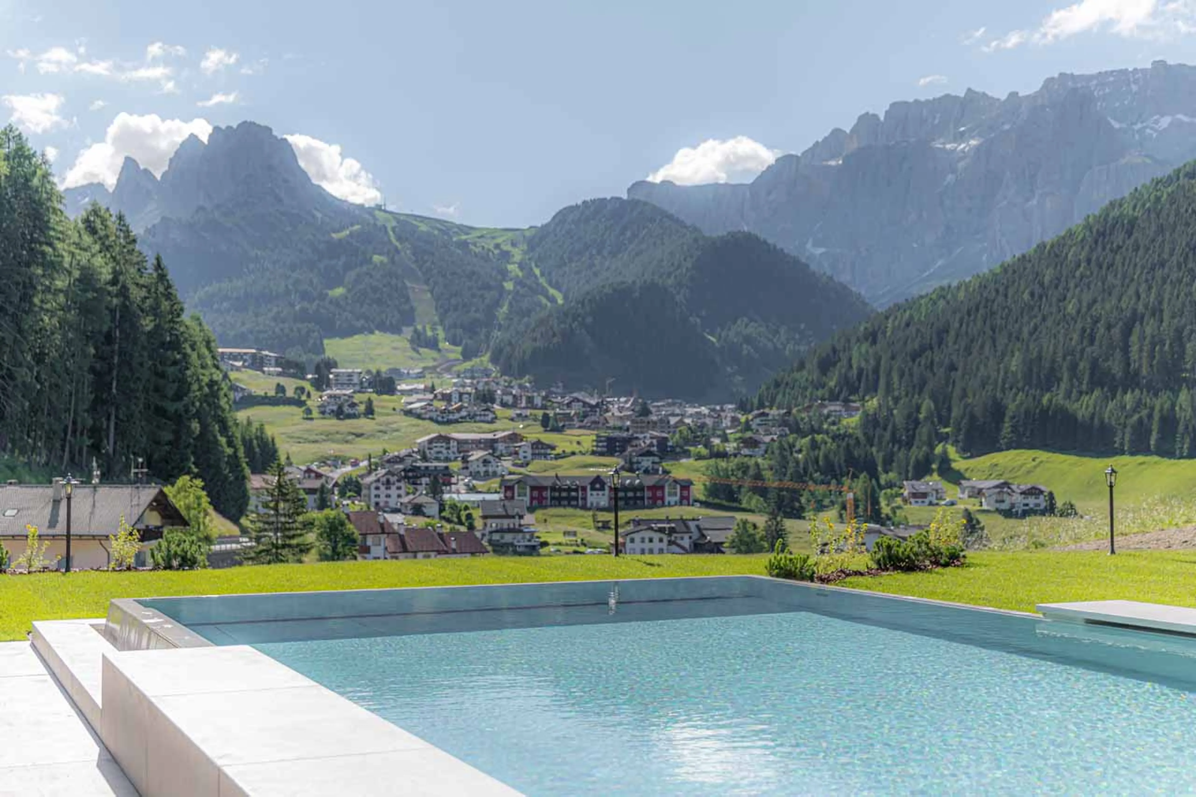 Pool view at the Loft in Val Gardena