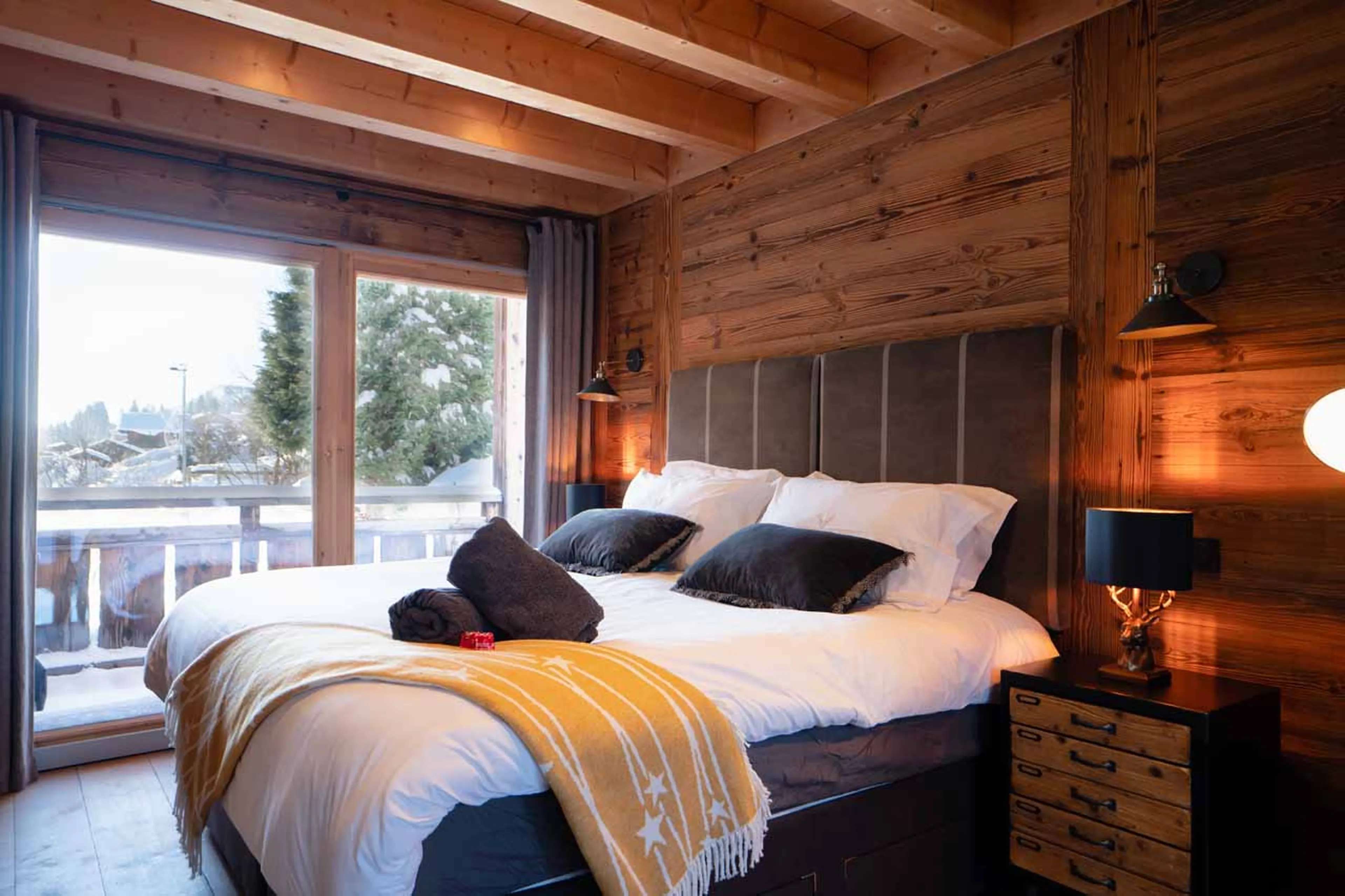 Bedroom one at Chalet Valambrun in Les Gets