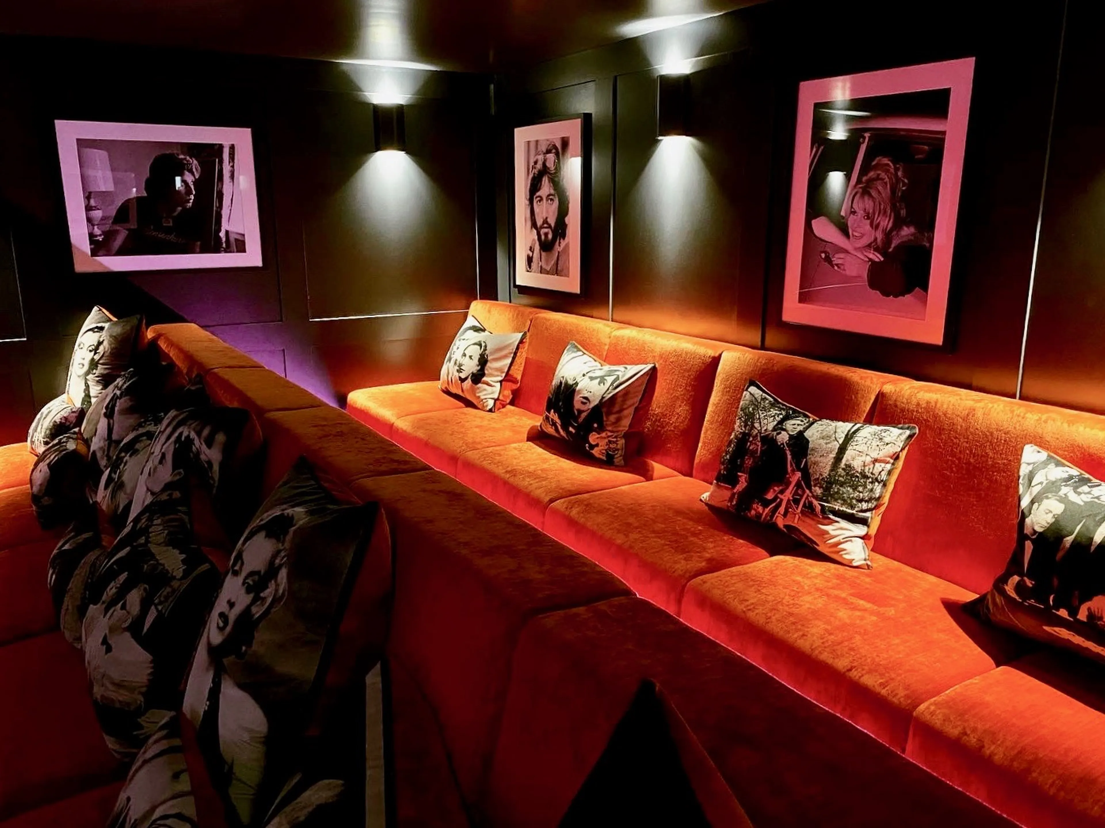 Seating in cinema room at Chalet Valambrun in Les Gets
