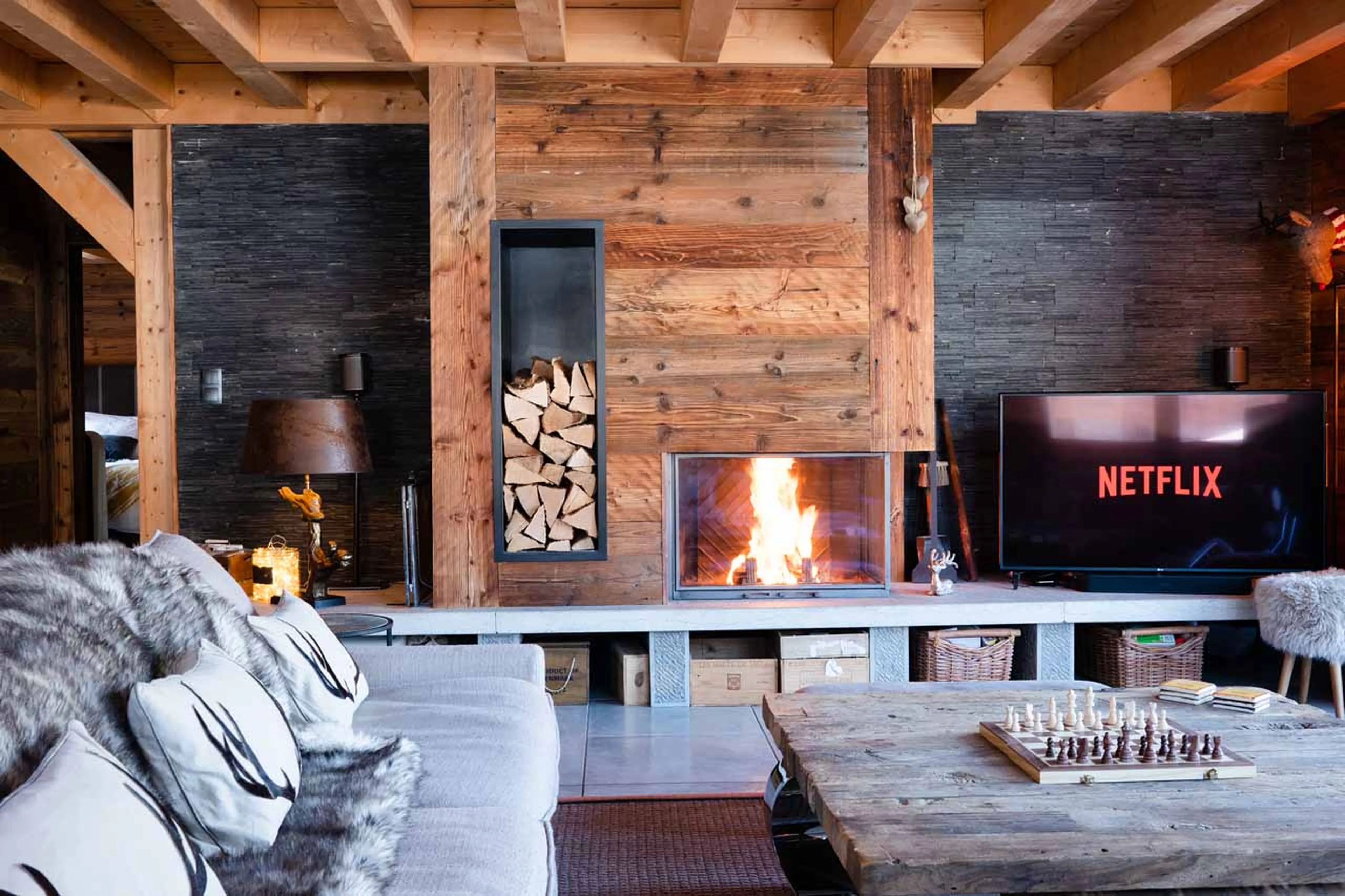 Netflix in living area at Chalet Valambrun in Les Gets