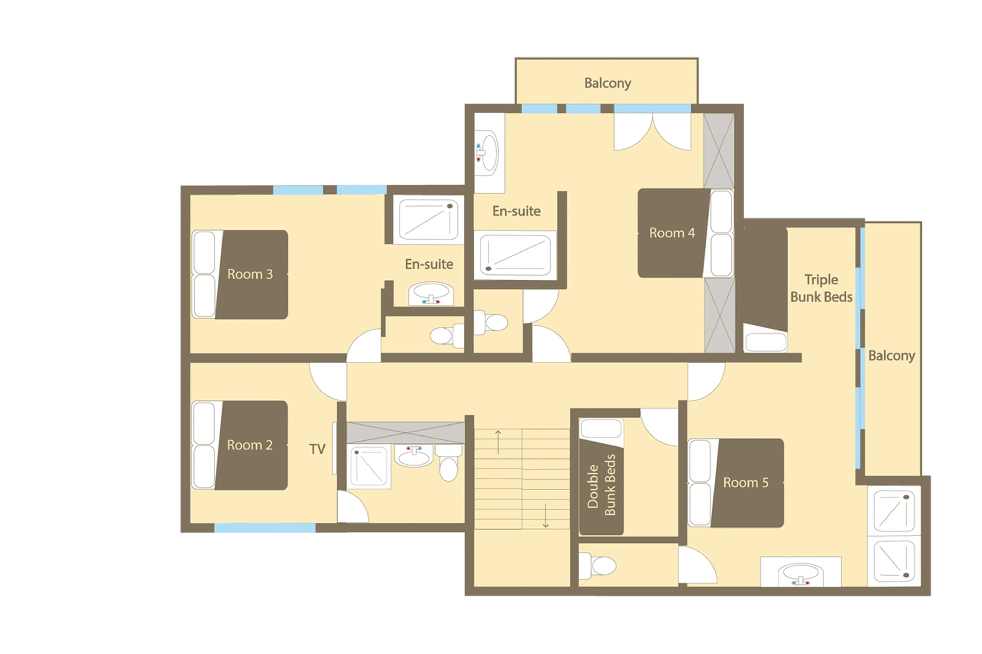 Level 2 floor plan of Chalet Valambrun in Les Gets