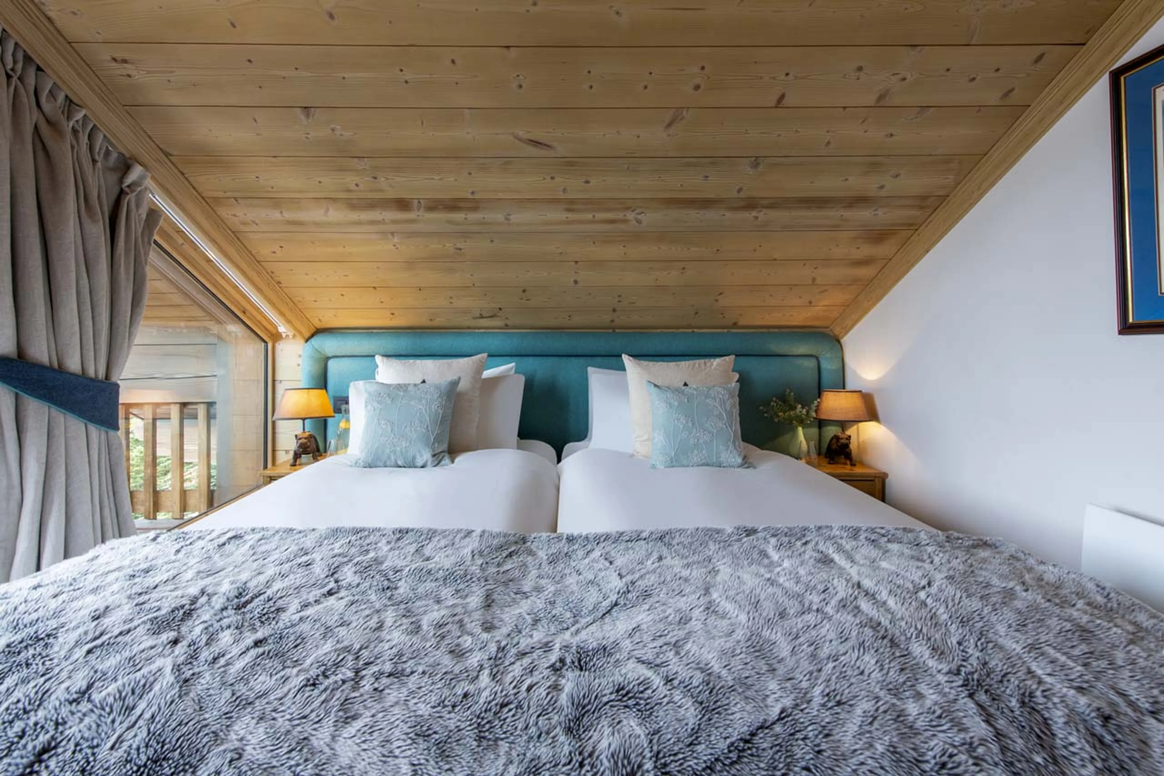 Bedroom four double at Chalet Valentine in Meribel