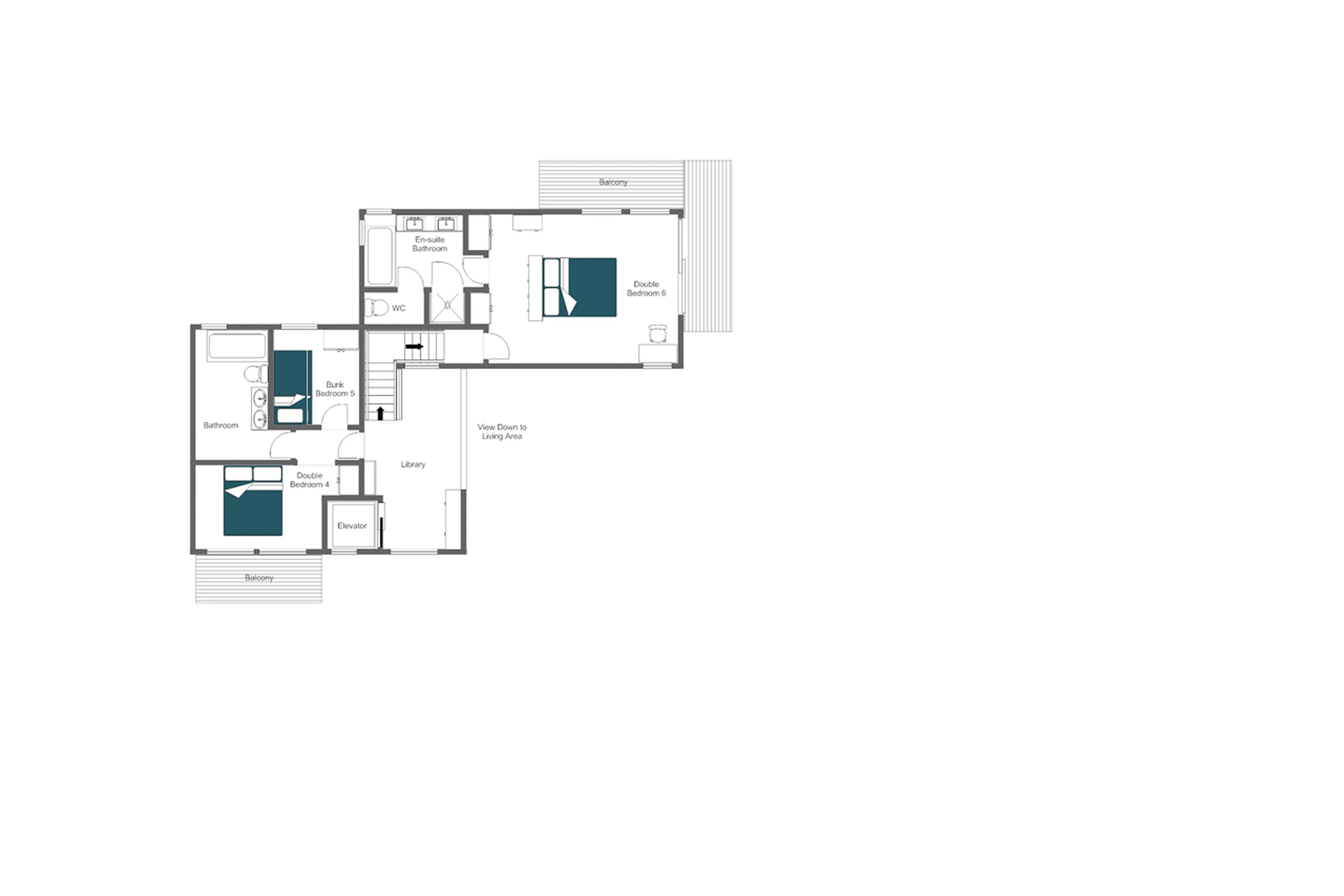 Level 3 floor plan of Chalet Valentine in Meribel