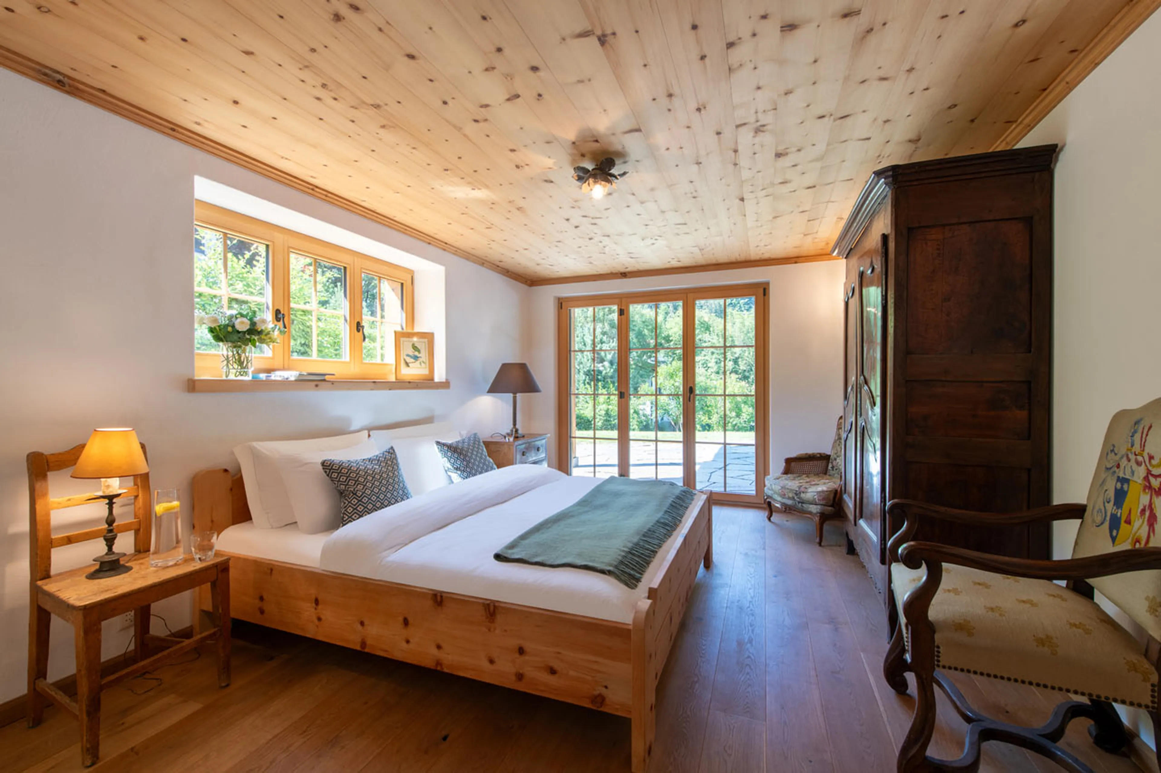 Bedroom one at Chalet Verbena in Klosters