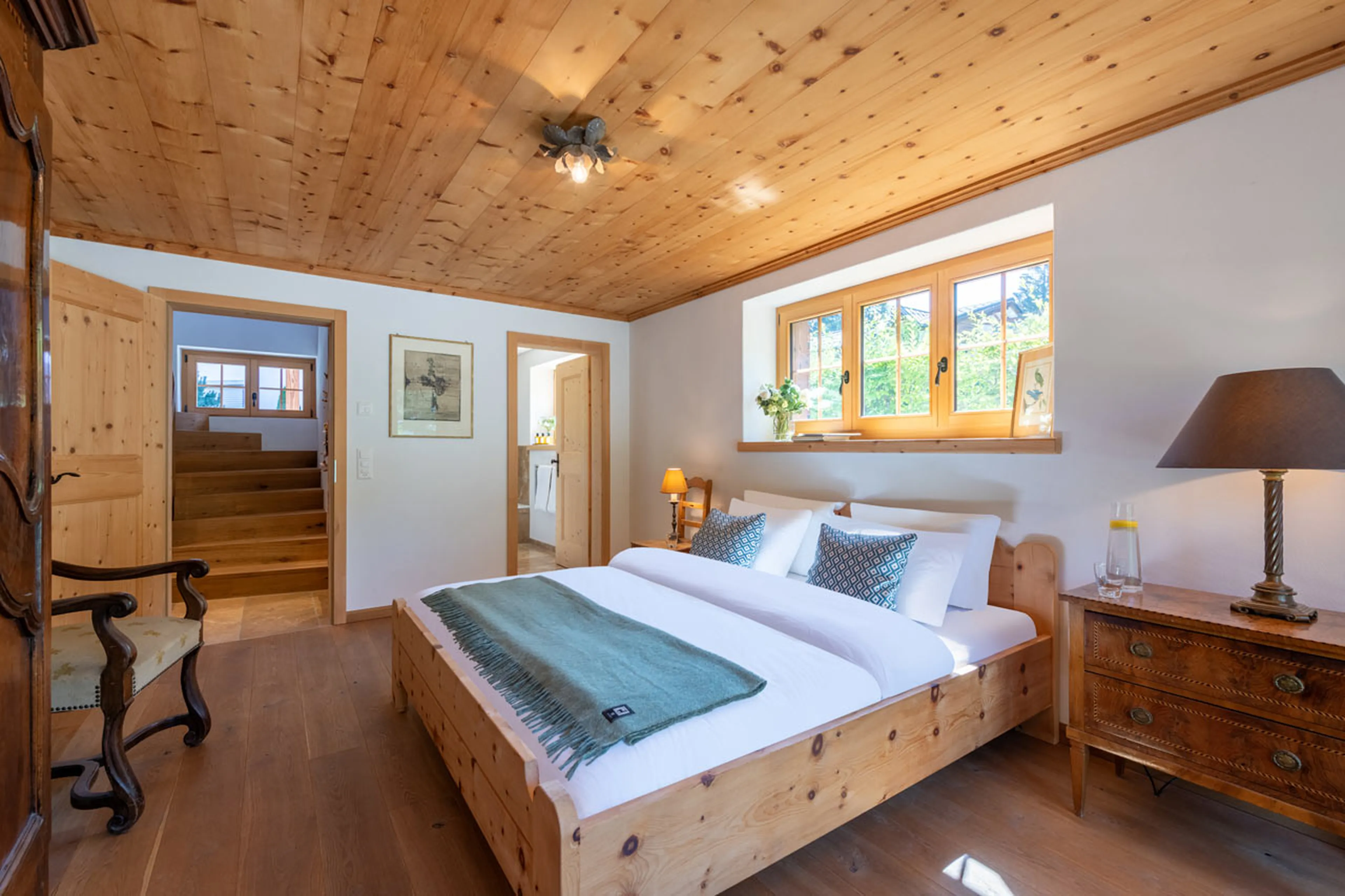 Bedroom one entrance at Chalet Verbena in Klosters
