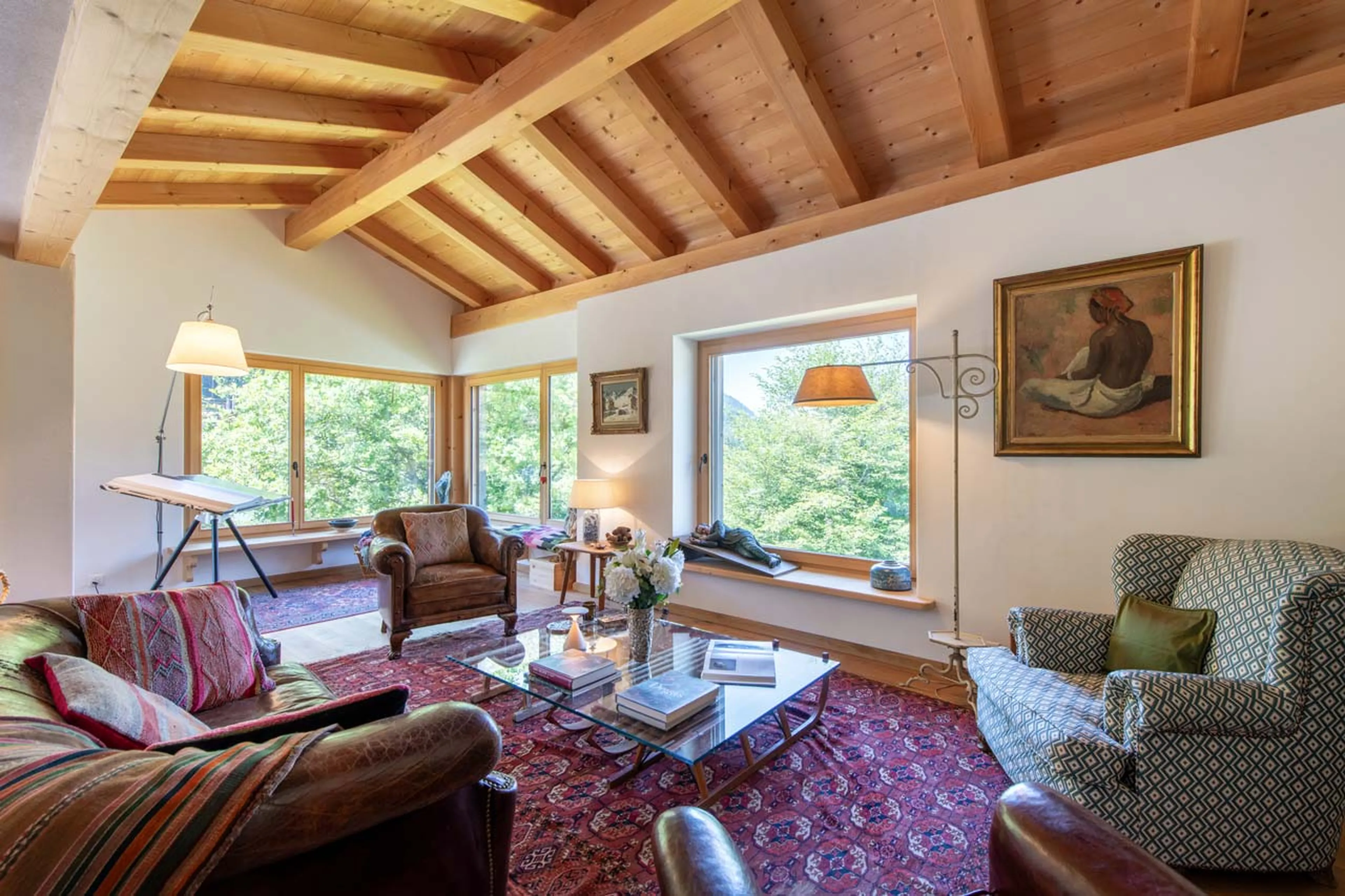 Living room at Chalet Verbena in Klosters