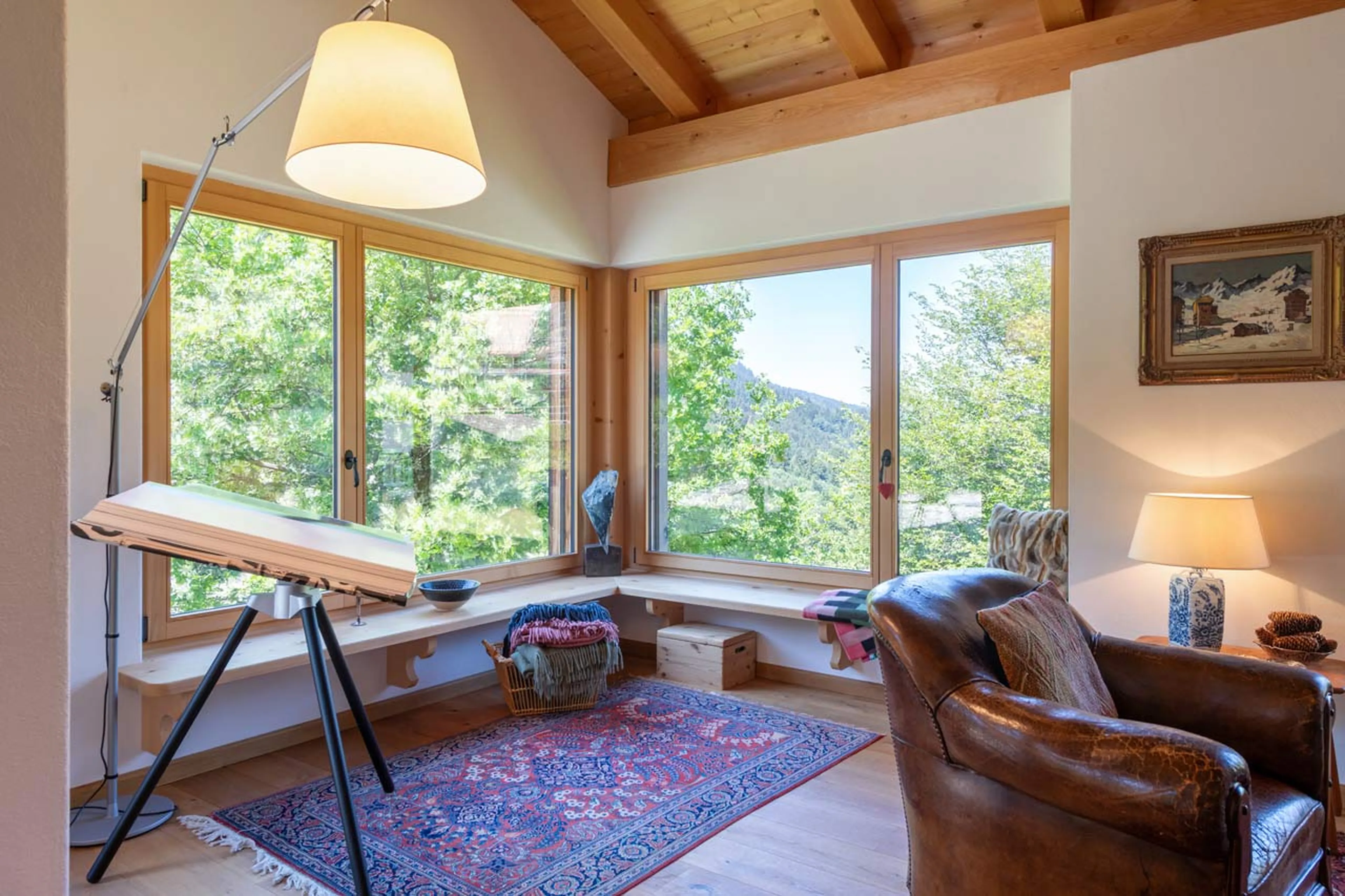 Living area view at Chalet Verbena in Klosters